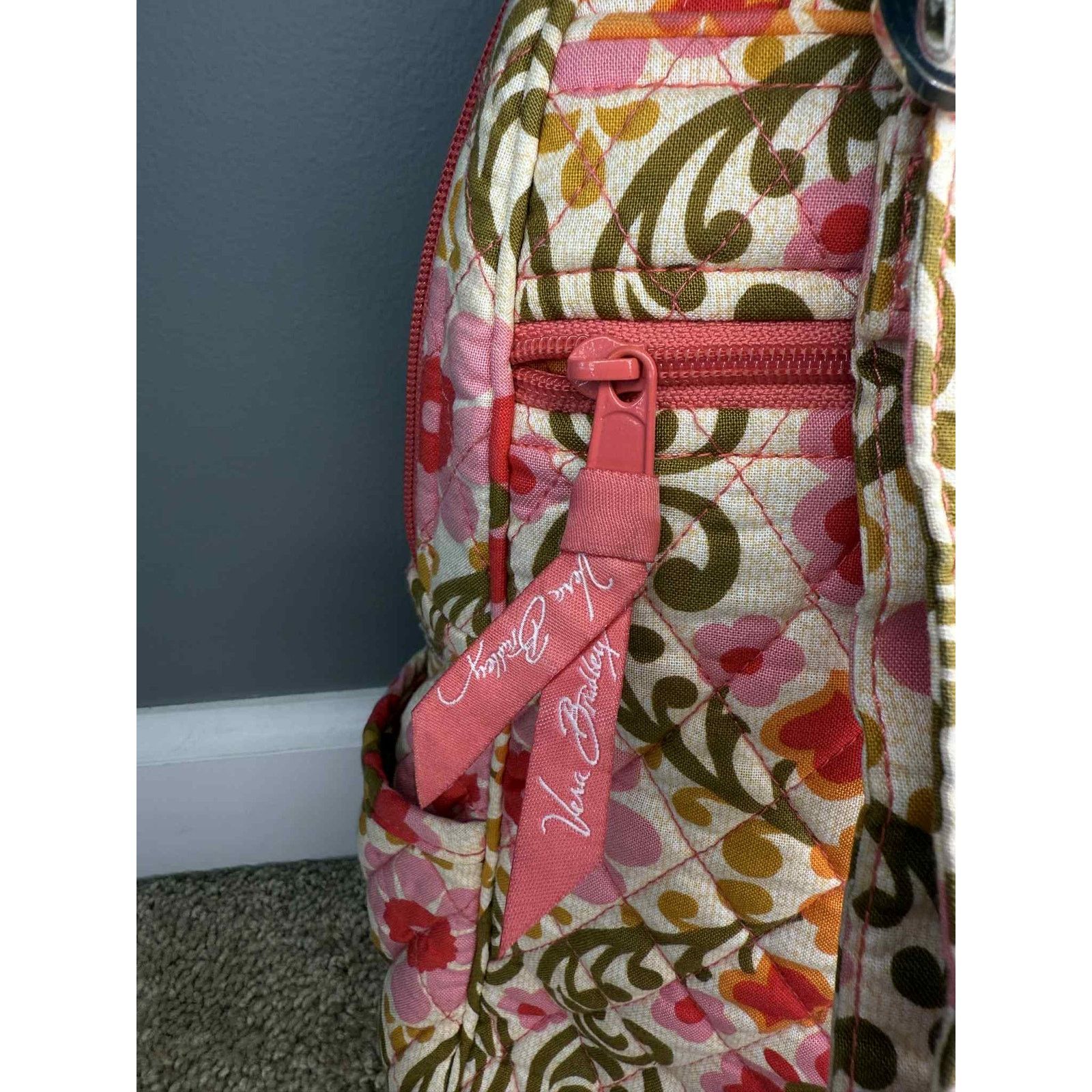 Vera Bradley Vera Bradley Floral Printed Quilted Campus Backpack Pink Size ONE SIZE - 3 Thumbnail