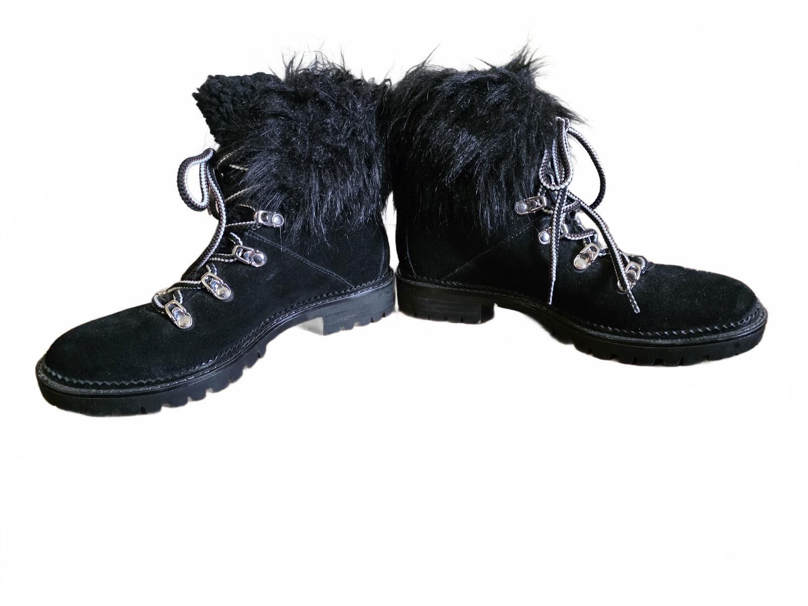 Nine West Nine West Alex Suede Black Faux Fur Leather Ankle Boots 6.5 Size US 6.5 / IT 36.5 - 7 Thumbnail