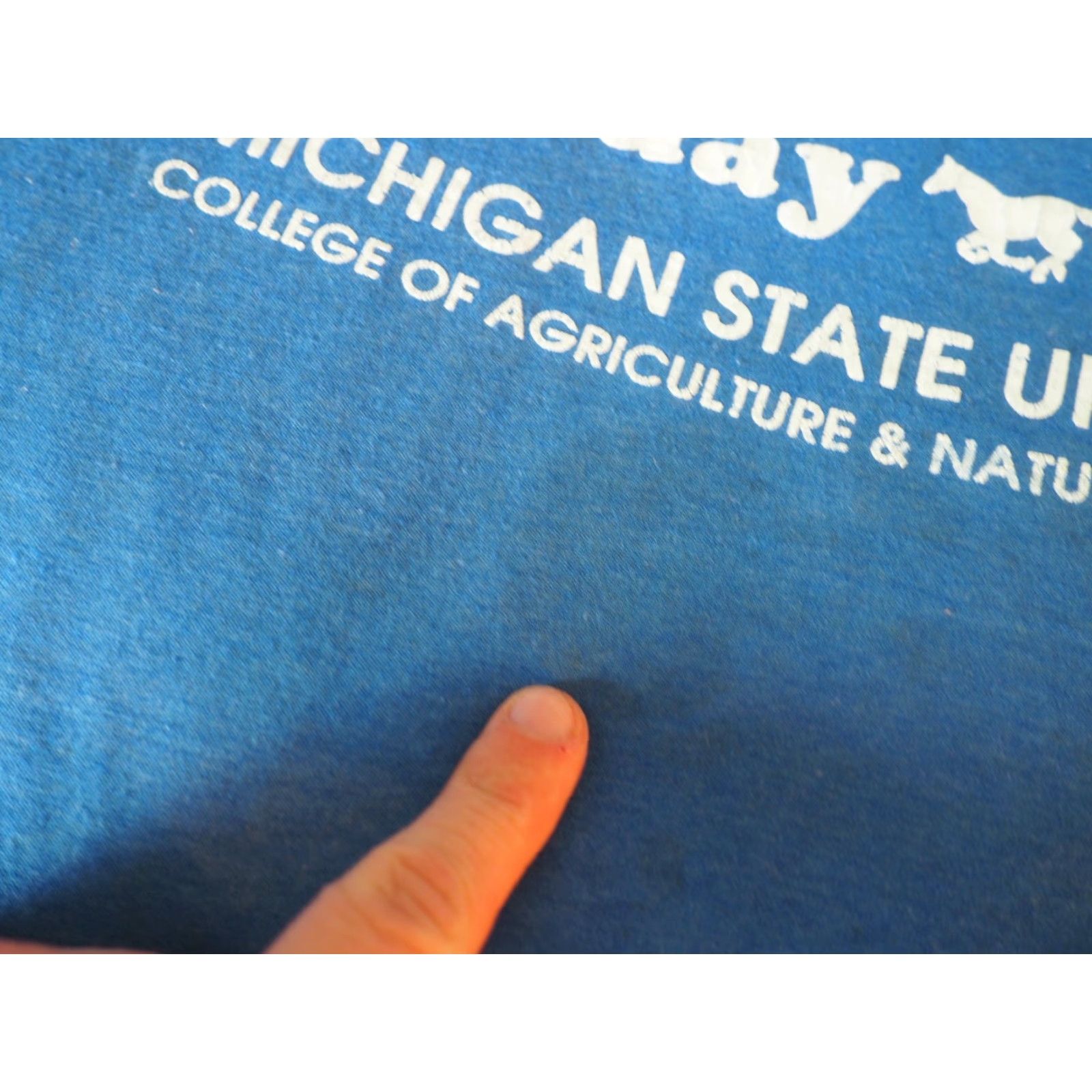Vintage VTG 80s 90s Michigan State Agriculture Studies Animals Farm Blue LS Tee Shirt XL Men/Womens Unbranded Graphic Cotton Blend Size US XL / EU 56 / 4 - 7 Thumbnail