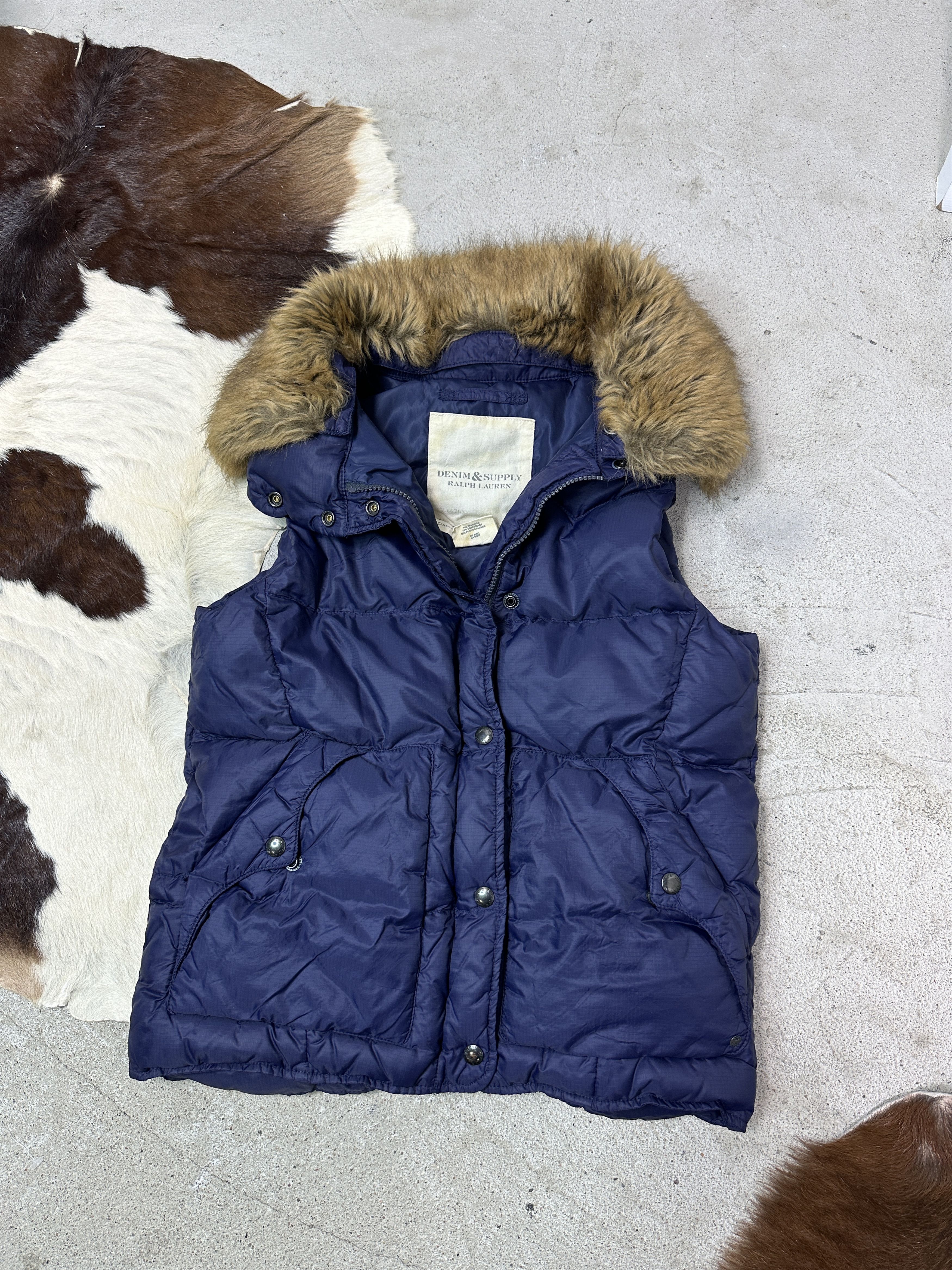 Ralph Lauren Vintage Denim Ralph Lauren Puffer Faux Fur Vest Y2K Size S / US 4 / IT 40 - 2 Thumbnail