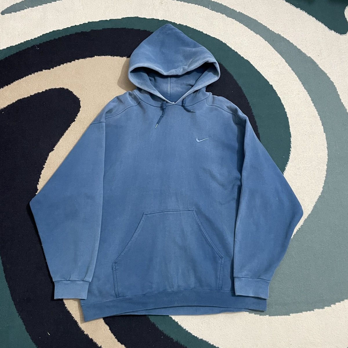 🔥 RARE 90s NIKE TONAL HOODIE MINI SWOOSH ✅
