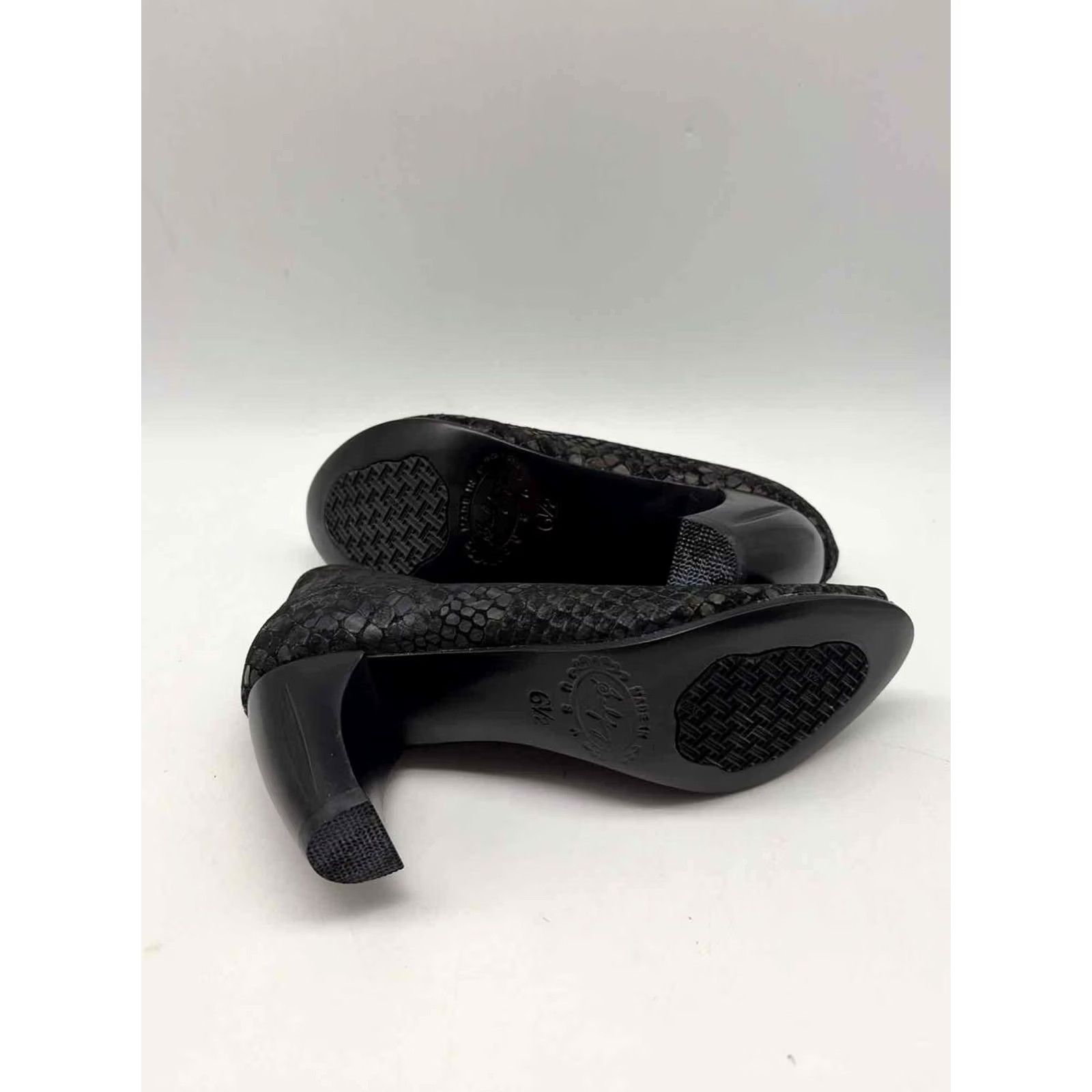Vintage Salpy Black Open Toe Heels 6.5 Size US 7 / IT 37 - 6 Thumbnail