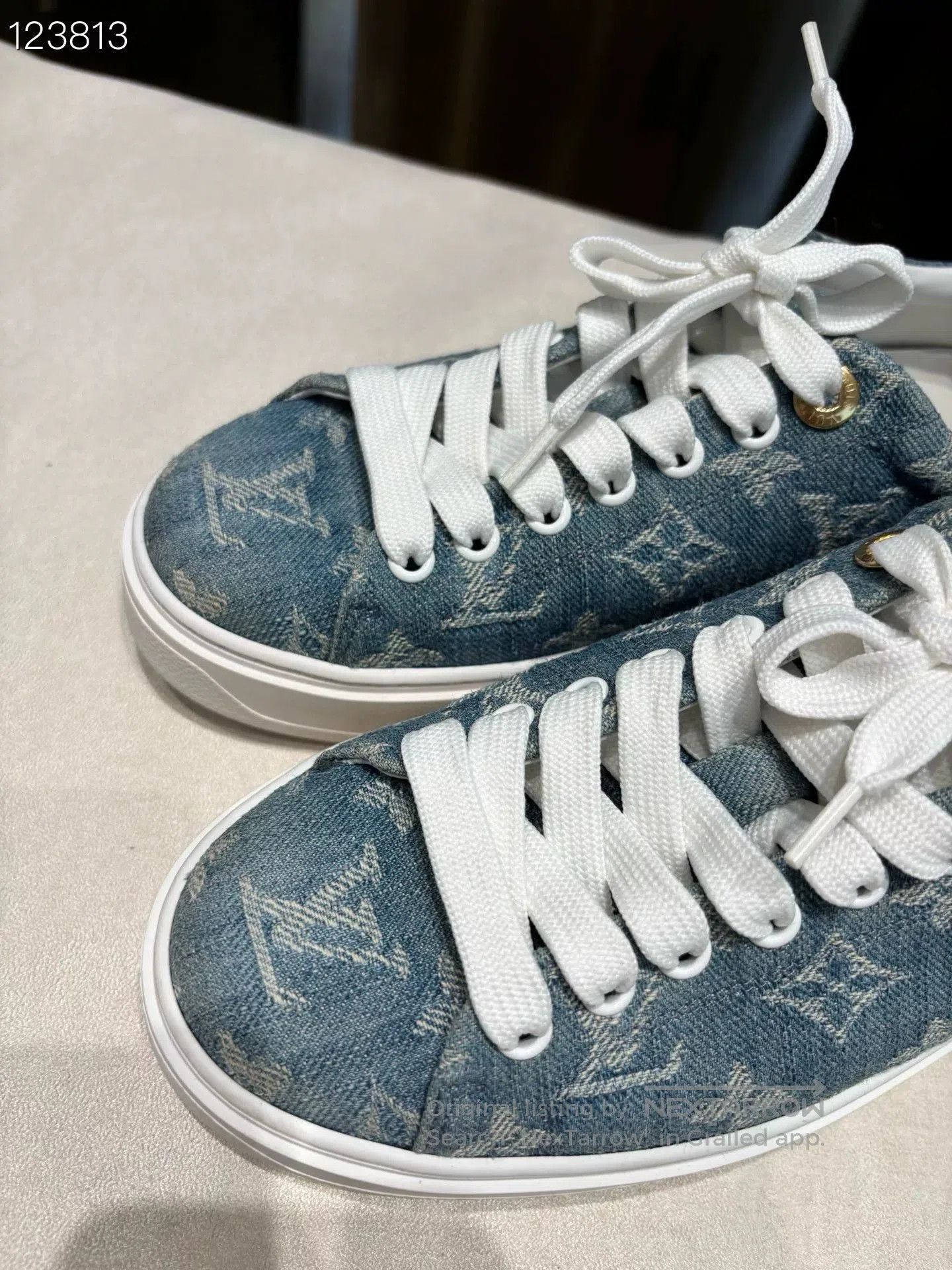 Louis Vuitton Time Out Denim Monogram Sneakers. Size US 4.5 / IT 34.5 - 3 Thumbnail