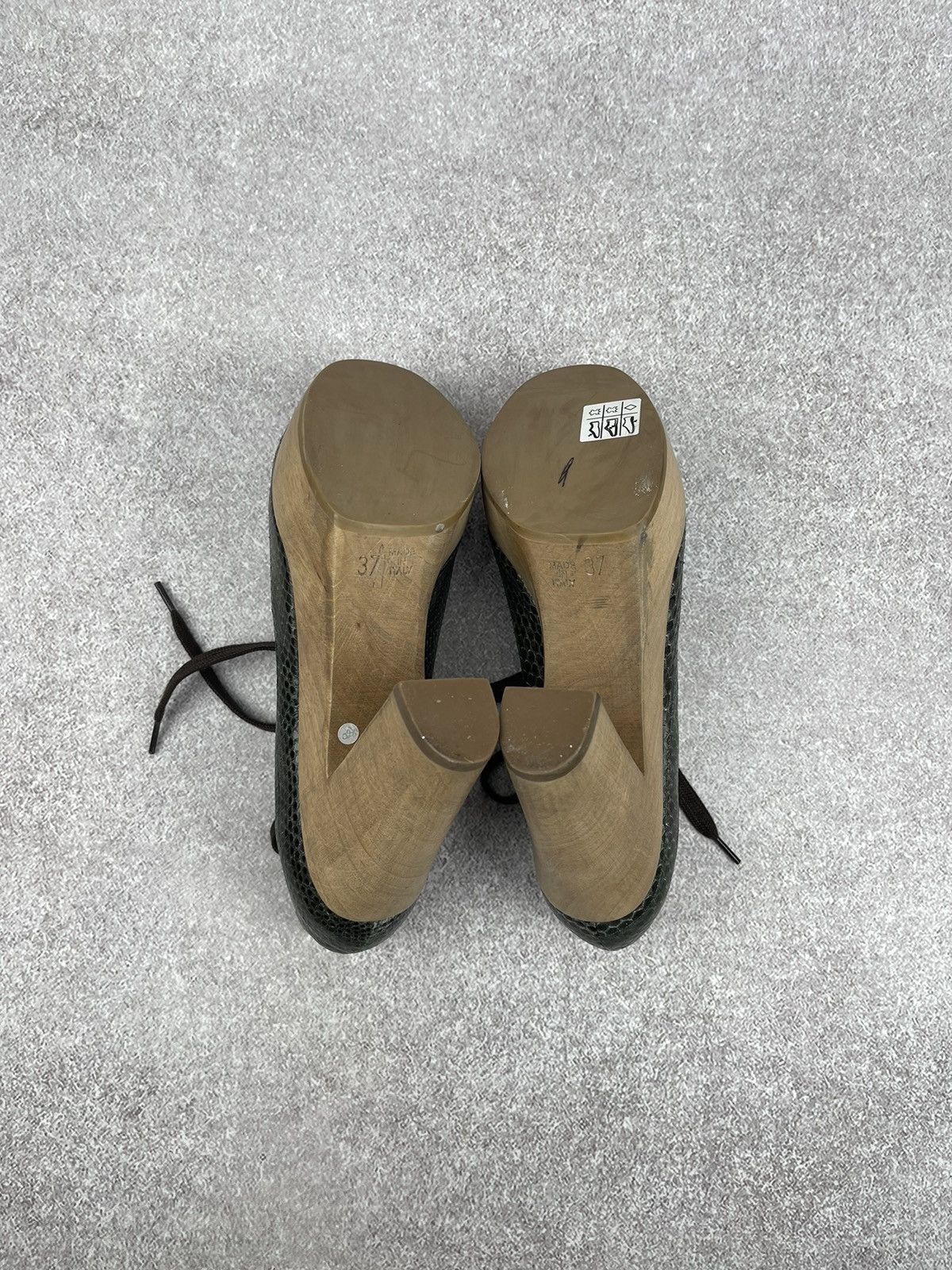 Marni Marni Brown Taupe Snakeskin Wooden Platform Size 37 Size US 7 / IT 37 - 8 Thumbnail
