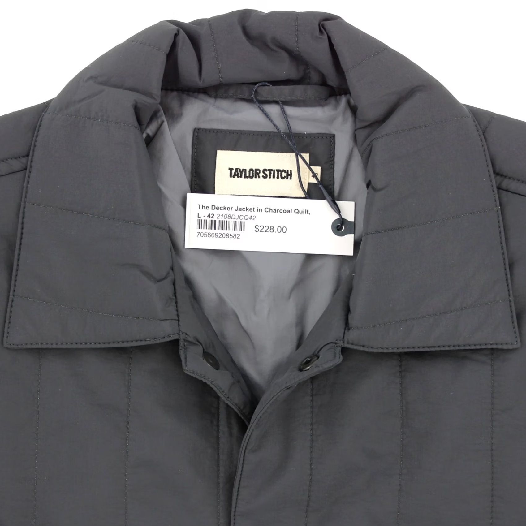 Taylor Stitch Taylor Stitch The Decker Jacket Water Resistant Quilted Nylon Coat Mens L Gray Jacket Size US L / EU 52-54 / 3 - 4 Thumbnail