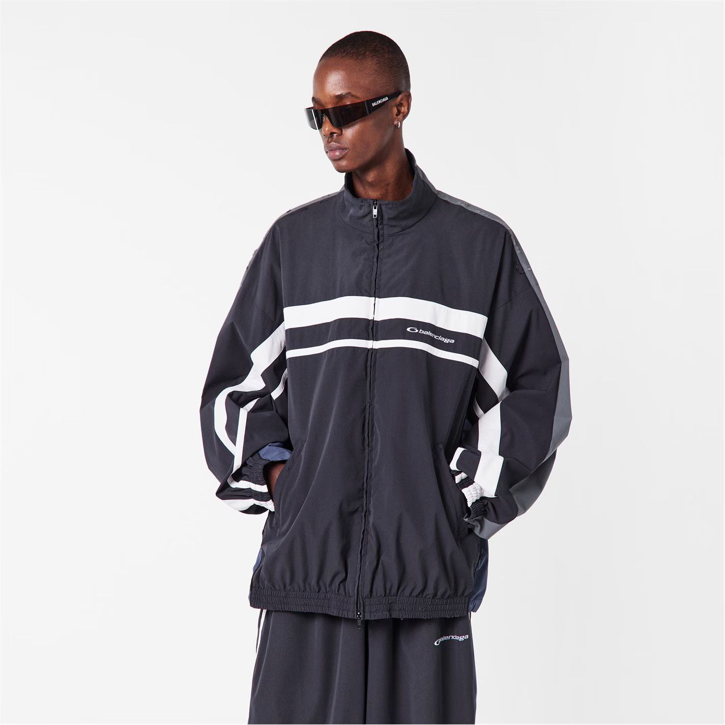 Balenciaga o1g2r1mq0226 Technical Fabric Tracksuit Jacket In Multicolor Size US M / EU 48-50 / 2 - 3 Thumbnail