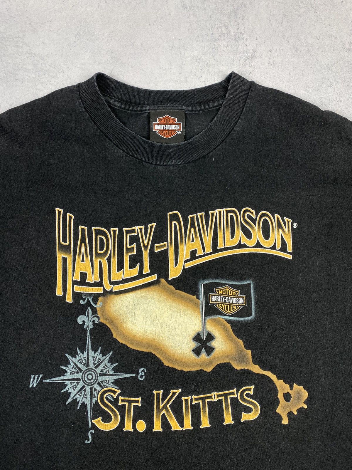 Harley Davidson × Vintage Vintage Harley Davidson Motorcycles St Kitts Graphic Tee Size US XL / EU 56 / 4 - 5 Thumbnail