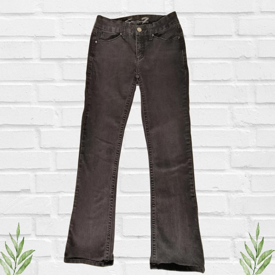 Studio Seven Seven7 Women's Tall Black Boot Cut Stretch Jeans Size 4 Size 27" / US 4 / IT 40 - 2 Thumbnail