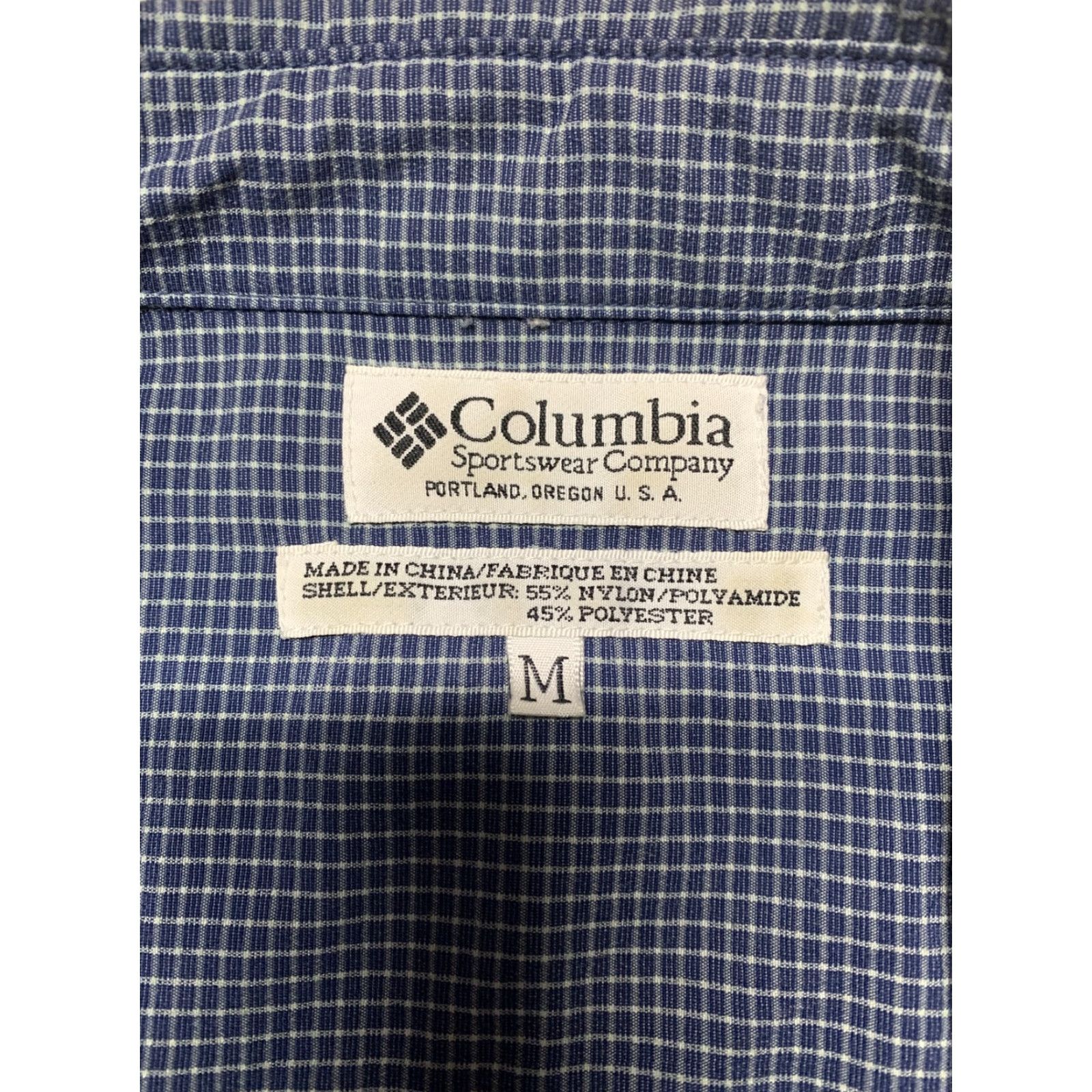 Vintage Columbia GRT Sportswear Mens Short Sleeve Button-Down Blue White Plaid Shirt Size US 31 - 5 Thumbnail