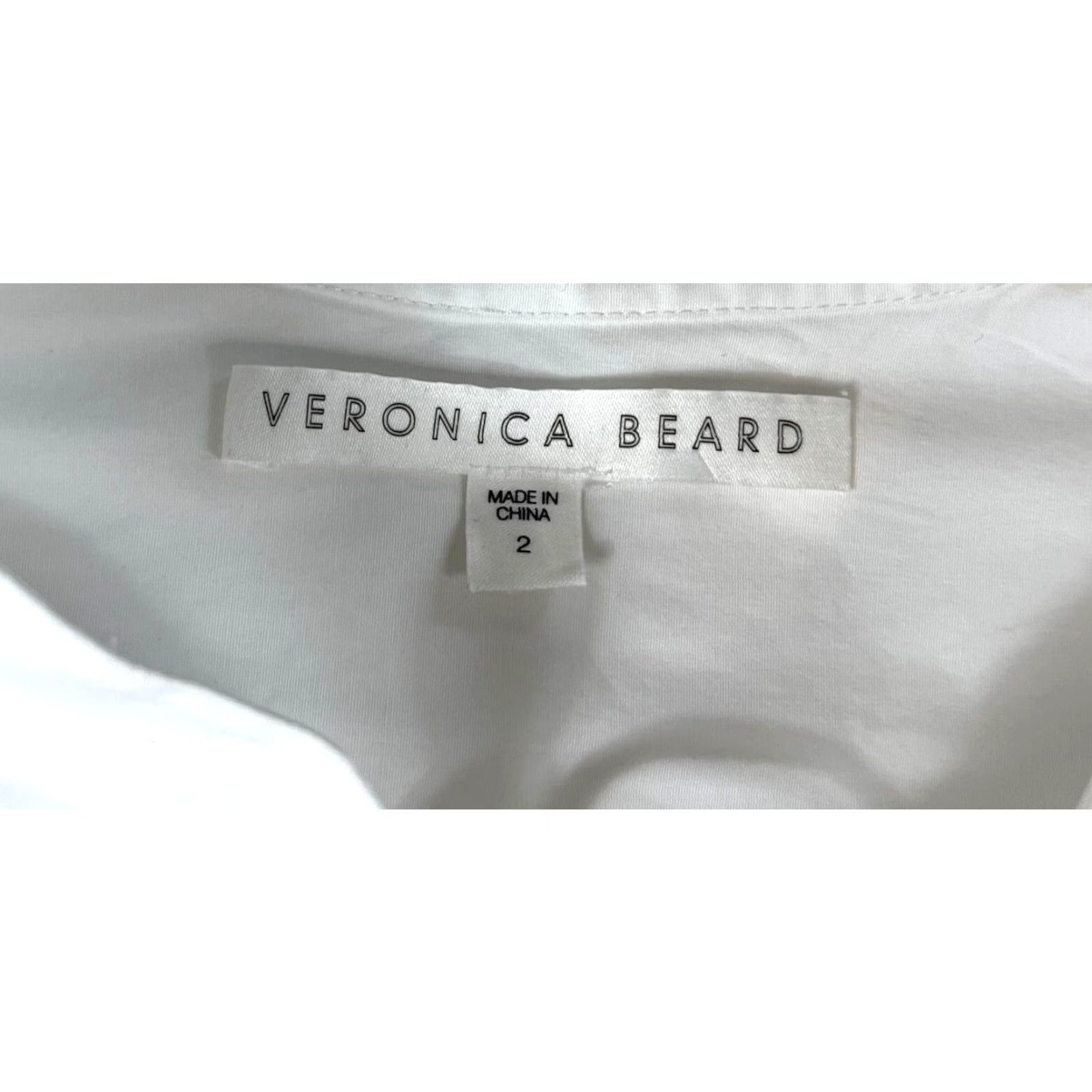 Veronica Beard VERONICA BEARD Blouse 3/4 Sleeve Women’s Harper Lace Up Top Sz 2 White Cotton Blend Size XS / US 0-2 / IT 36-38 - 6 Thumbnail