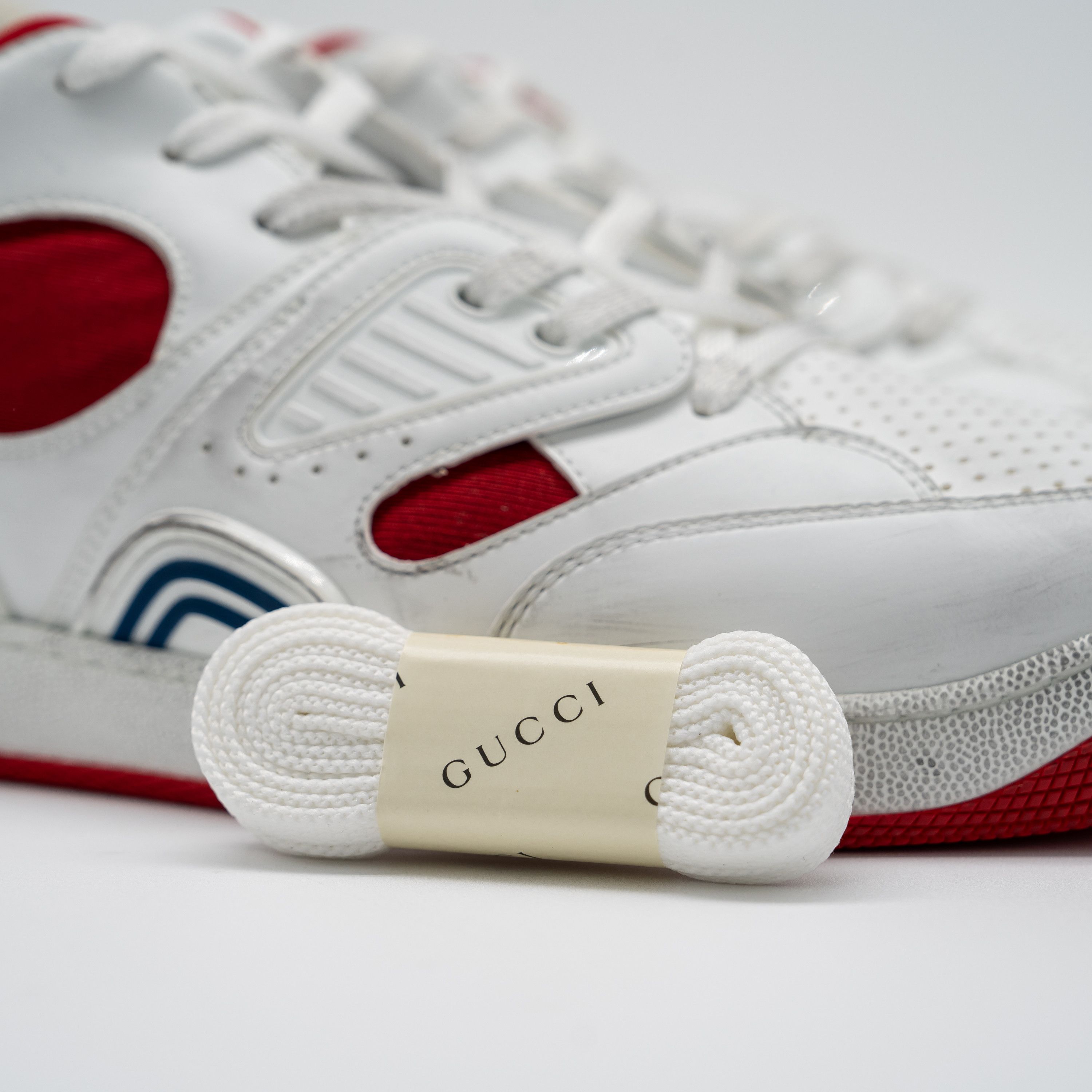 Gucci 14G 14.5 US Gucci Basket Low White Red Black Sneakers Size US 14 / EU 47 - 9 Thumbnail