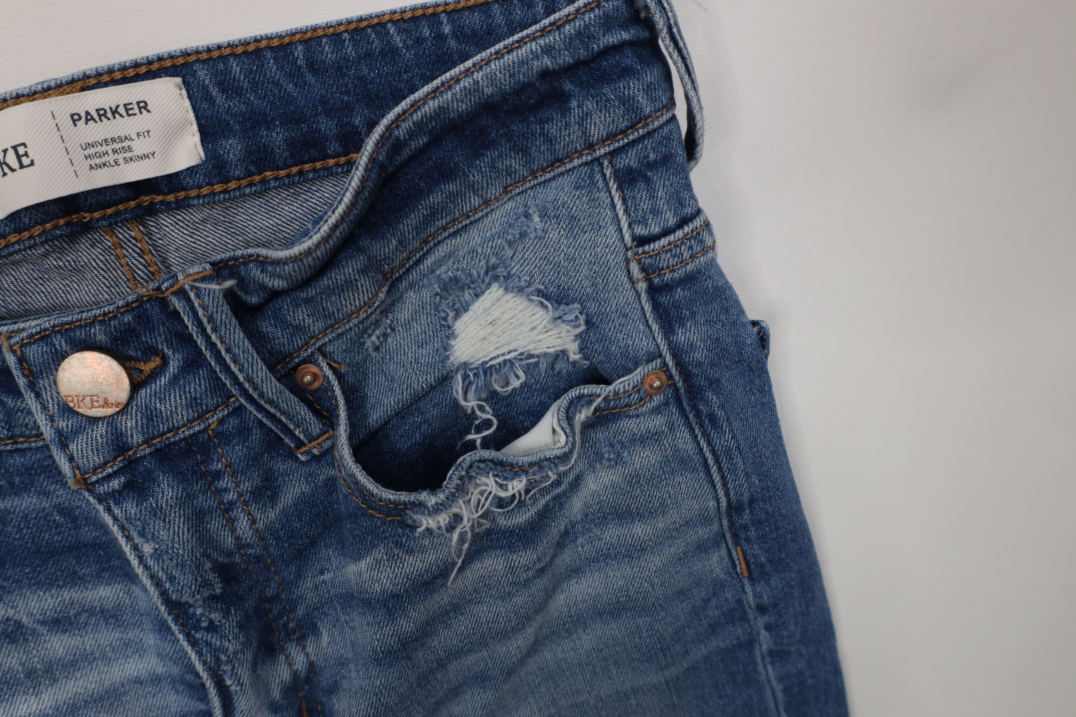Vintage Buckle BKE Universal Fit High Rise Ankle Skinny Denim Jeans Size 25" / US 0 / IT 36 - 8 Thumbnail