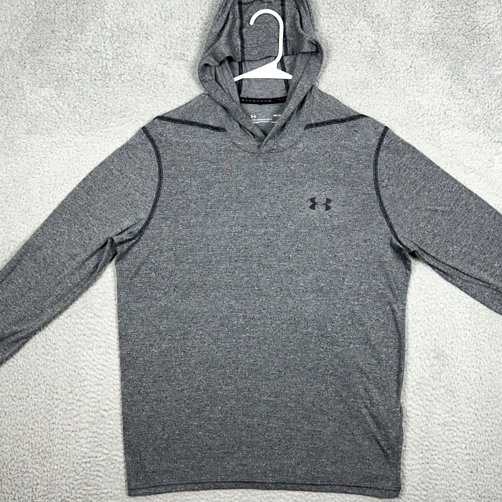 Under Armour Under Armour HeatGear Hoodie Sweatshirt Mens M Gray Heather Athletic Loose Fit Pullover Hooded Long Sleeve Size US M / EU 48-50 / 2 - 3 Thumbnail