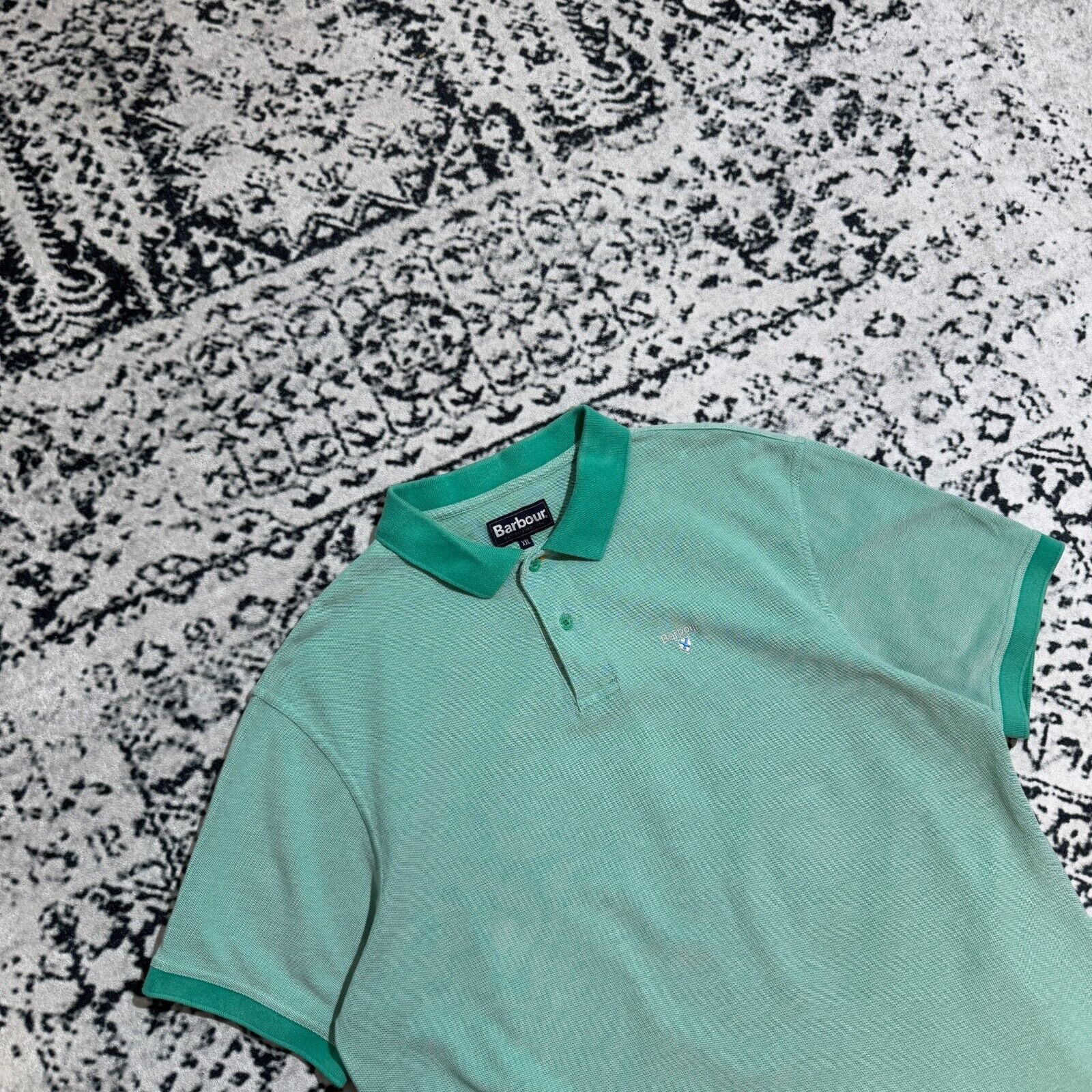Barbour Vintage Barbour Unisex Green Cotton Polo Shirt Size XXL Size US XXL / EU 58 / 5 - 6 Thumbnail