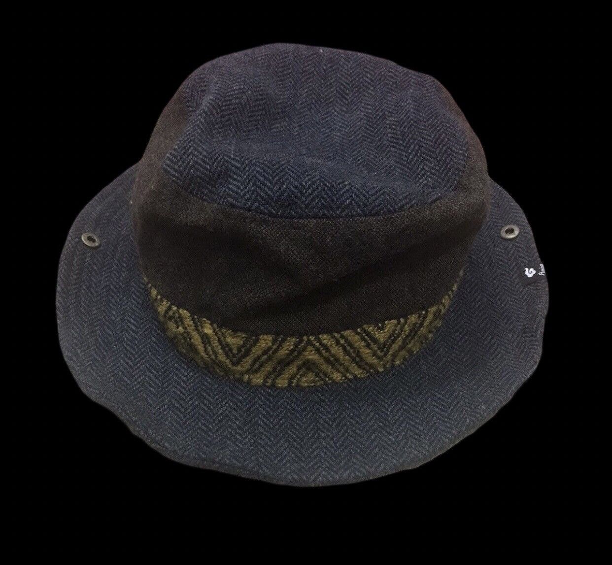 Japanese Brand Very Rare Archival Amina Multi Tones Cross Material Hat Size ONE SIZE - 1 Thumbnail
