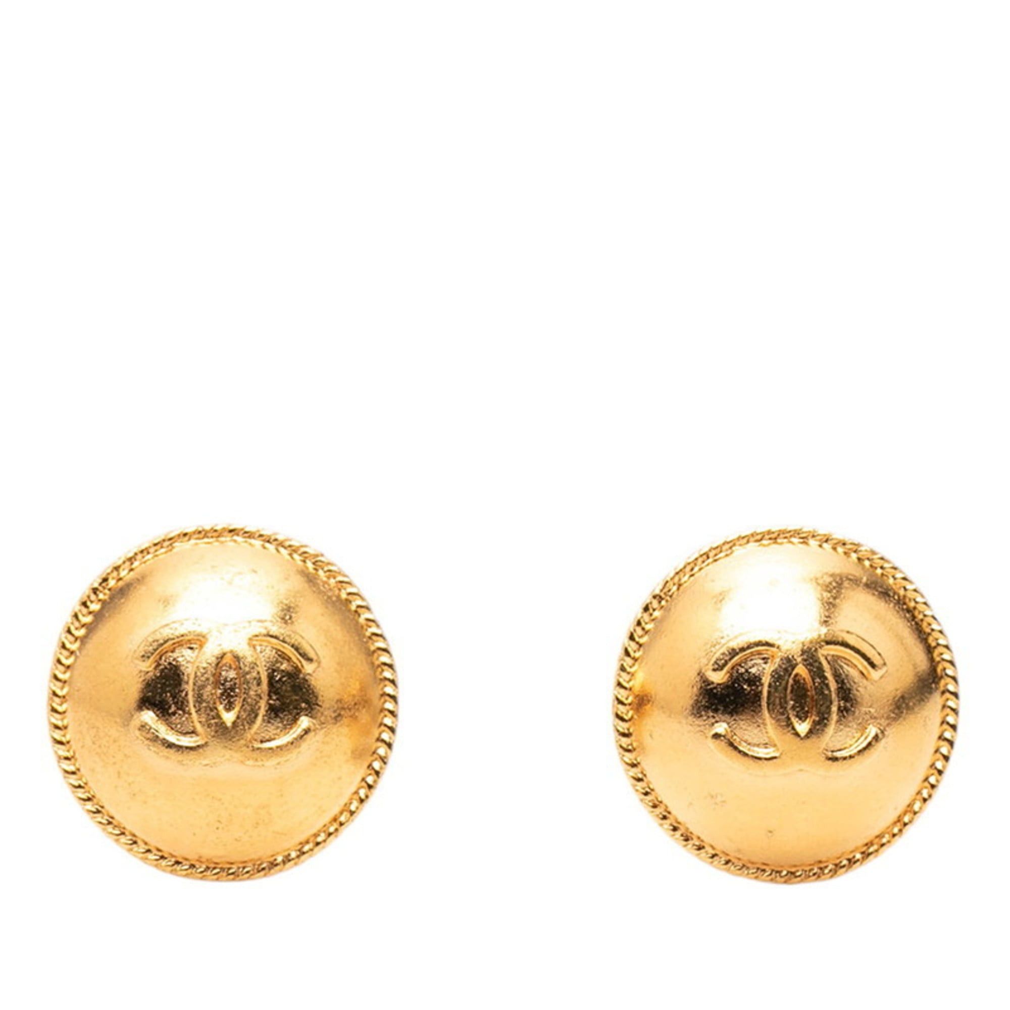 Chanel CHANEL Coco Mark Vintage Round Earrings, Gold Plated, Women's Size ONE SIZE - 1 Thumbnail