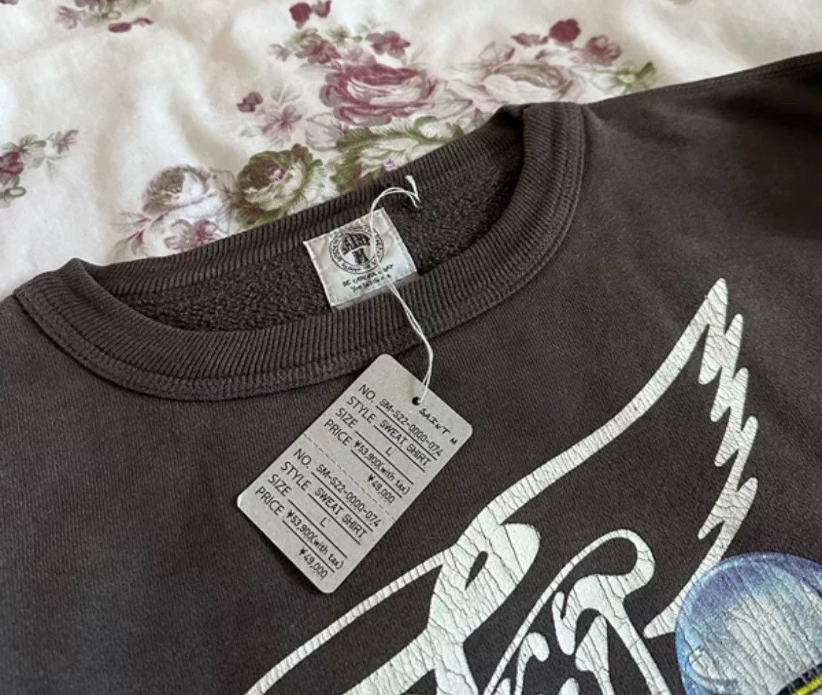 Saint Michael Saint Michael Black Grey Washed Sorayama Neck Sweatshirt Size US L / EU 52-54 / 3 - 4 Thumbnail