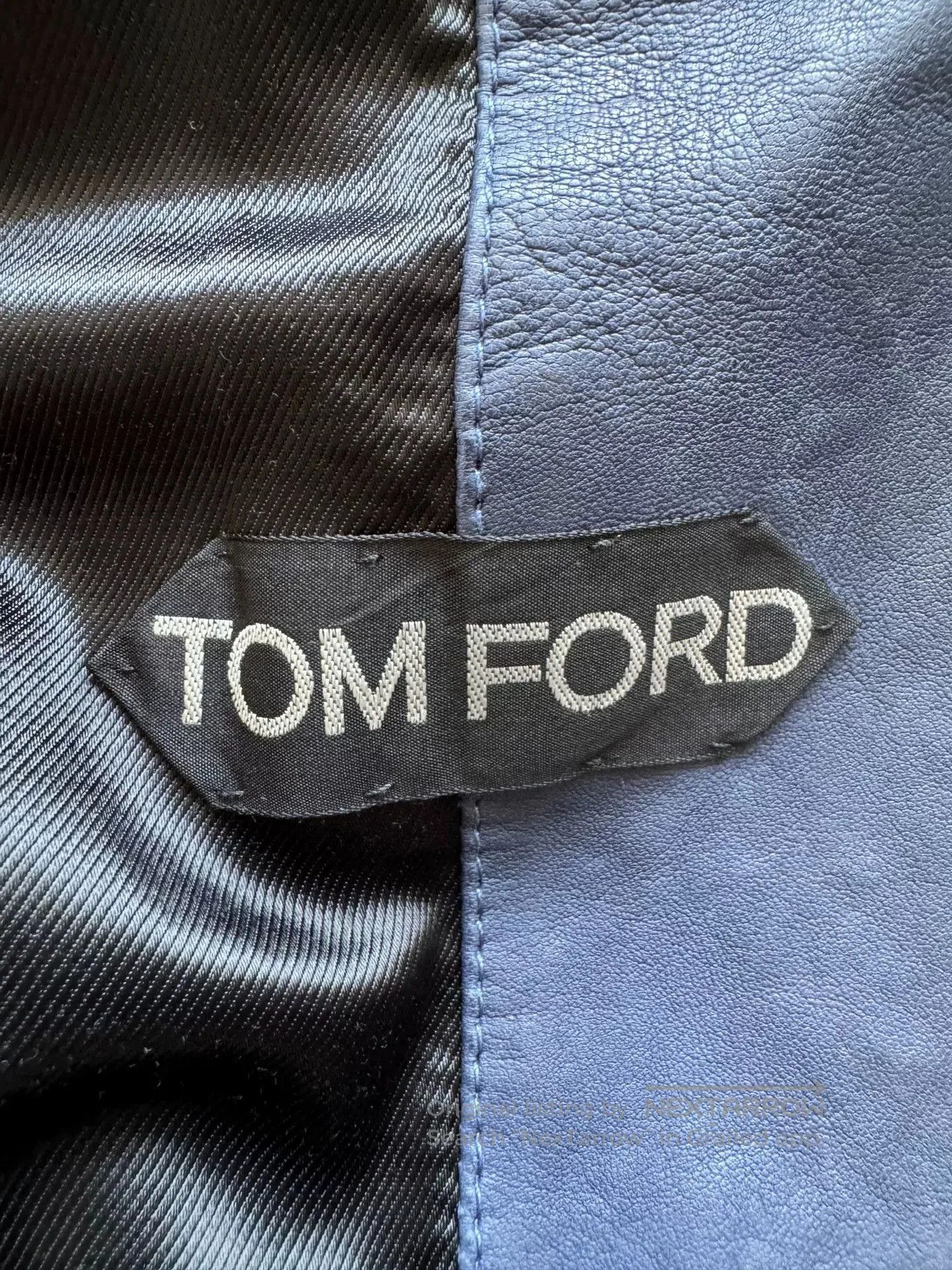 Tom Ford Tom Ford Blue Leather Jacket. Size US S / EU 44-46 / 1 - 7 Thumbnail
