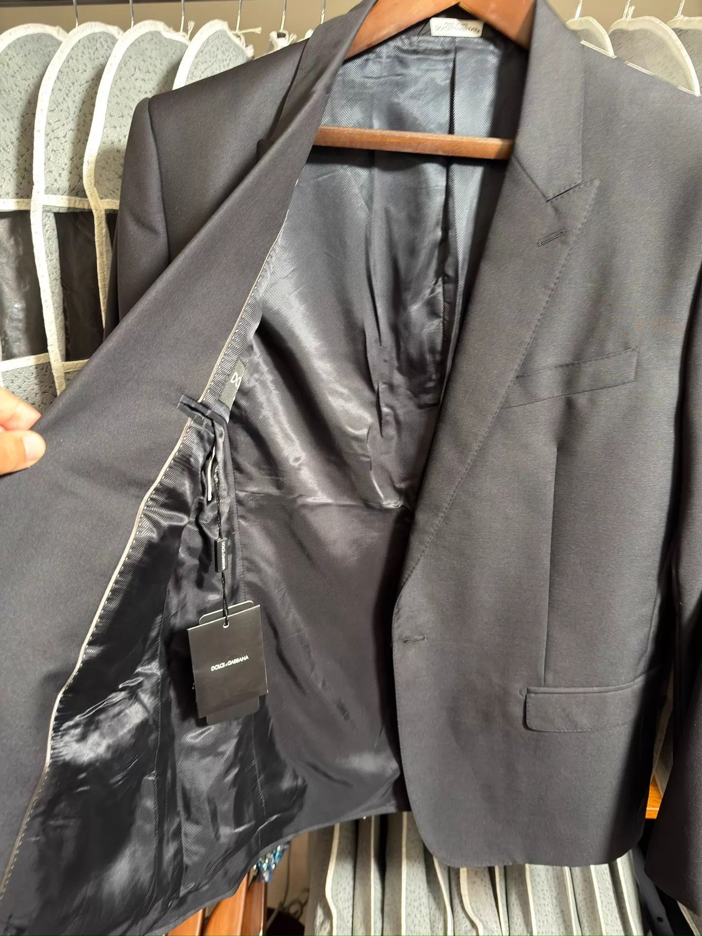 Dolce & Gabbana DG Black Wool-Silk Slim Blazer 52 EU Size 52R - 6 Thumbnail