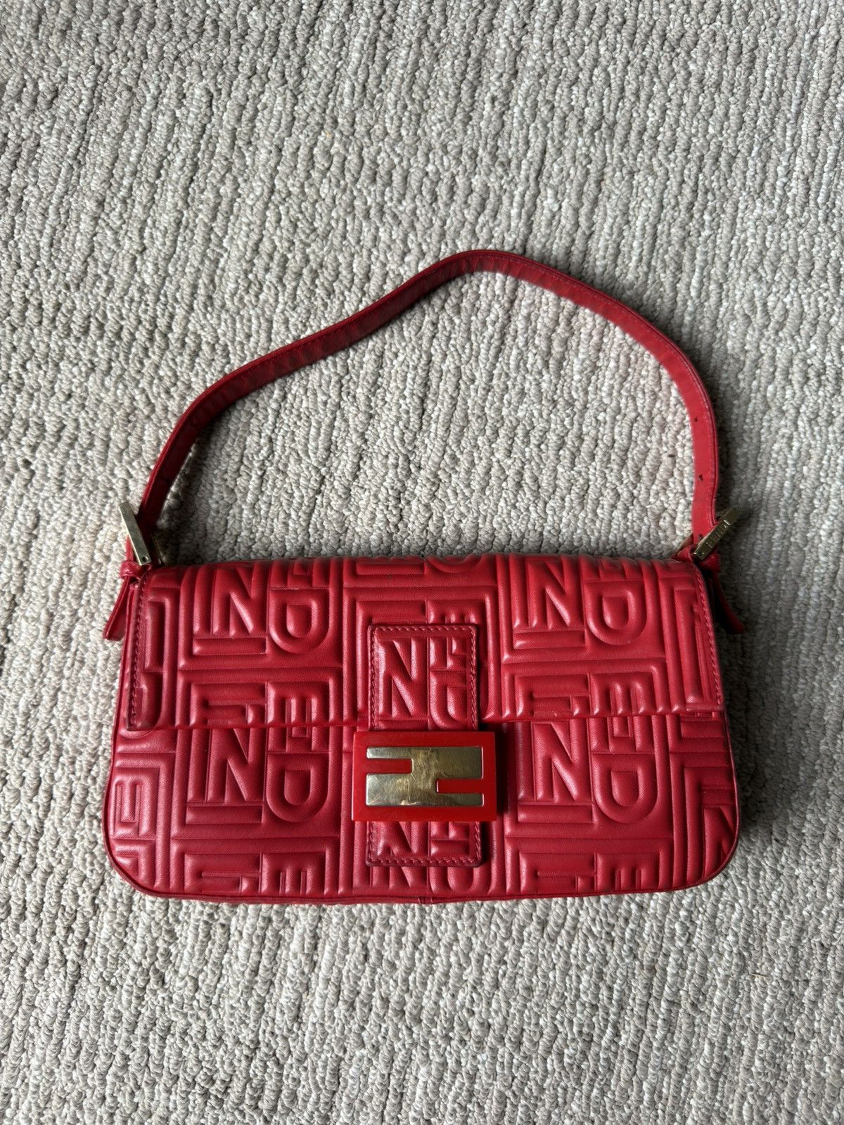 Fendi Fendi Baguette - 1997 Re-edition - Red Nappa Leather - Gold Size ONE SIZE - 3 Thumbnail