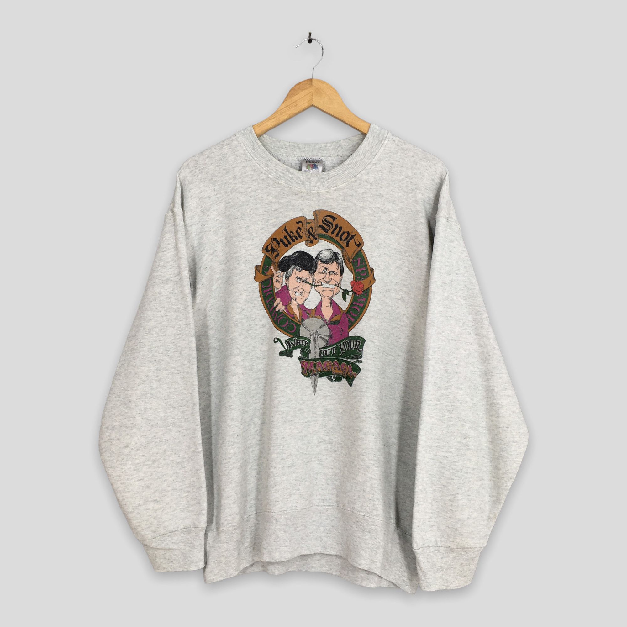 Fruit Of The Loom Vintage Puke and Snot Whip Out Your Magaga Sweatshirt Large Size US L / EU 52-54 / 3 - 1 Thumbnail