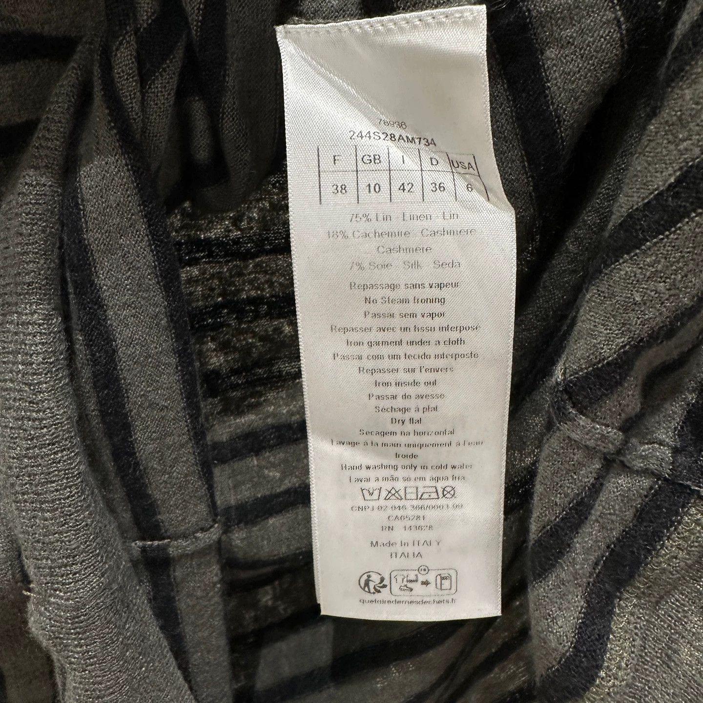 Christian Dior Monsieur Dior mar433 striped badge linen short-sleeve 38 Size S / US 4 / IT 40 - 3 Thumbnail