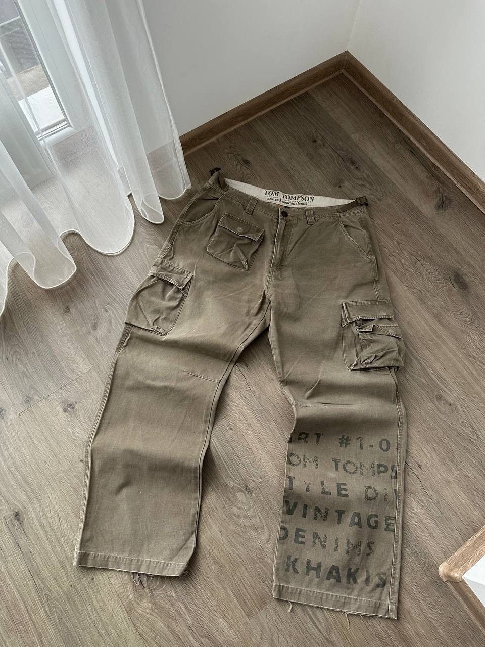 Japanese Brand × Vintage Vintage Japanese Cargo Baggy Pocket Distressed Beige Pants Size US 34 / EU 50 - 5 Thumbnail
