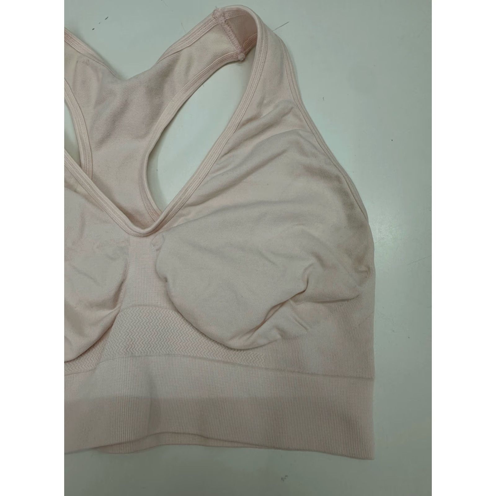 Pinko Unbranded Women Bra Size Large Pink Pullover Racerback Unpadded Wireless Comfort Sports Bra Womens L Pink Size L / US 10 / IT 46 - 2 Thumbnail