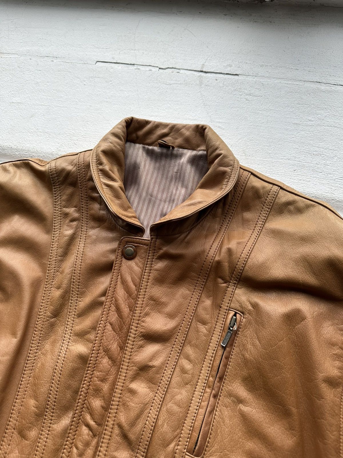 Vintage VNTG🚨 LEATHER JACKET CROPPED AVANT GARDE Y2K MOTO COWBOY Size US L / EU 52-54 / 3 - 5 Thumbnail