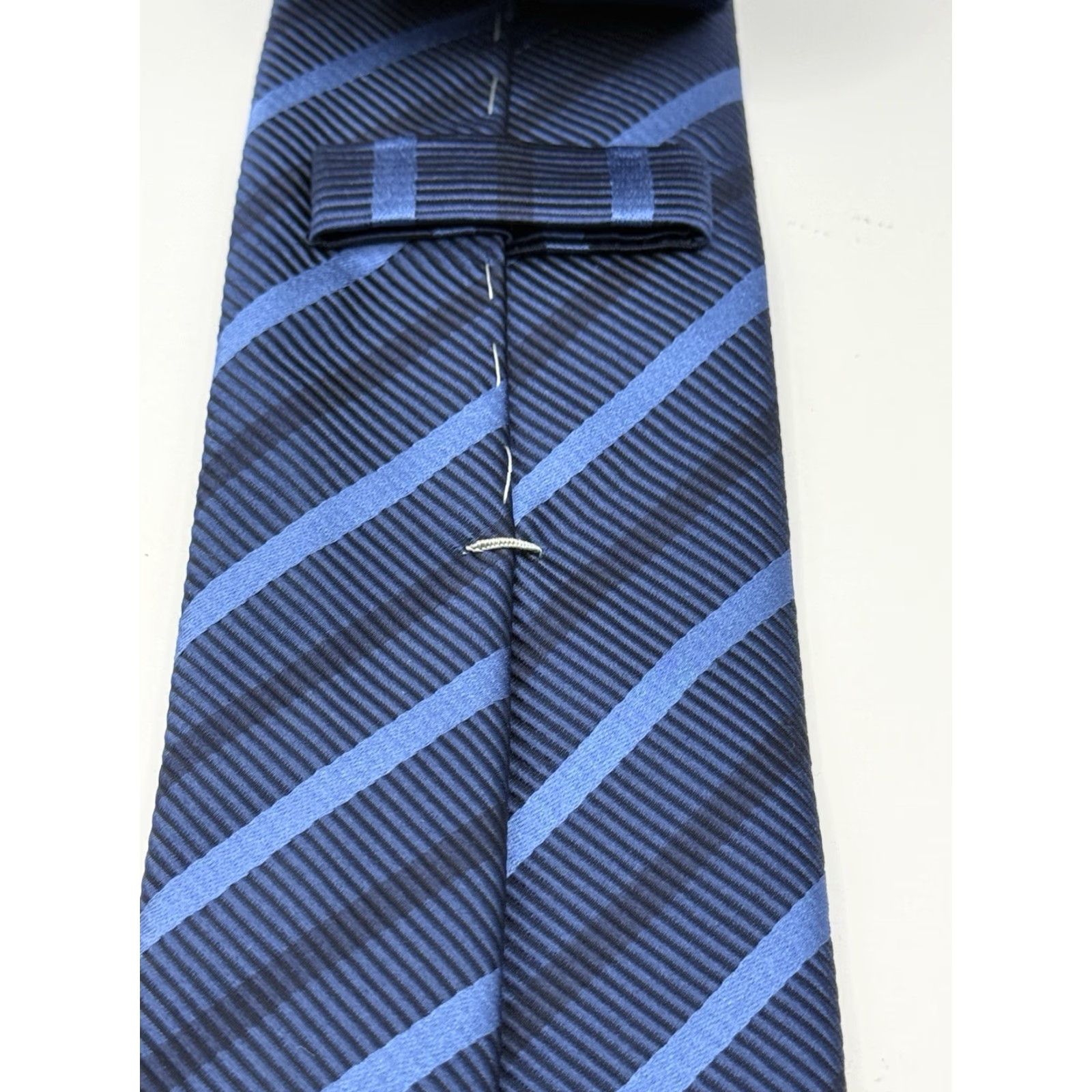 Vintage Robert Jensen Tie Men Silk Cotton Striped Made in Italy Size ONE SIZE - 4 Thumbnail