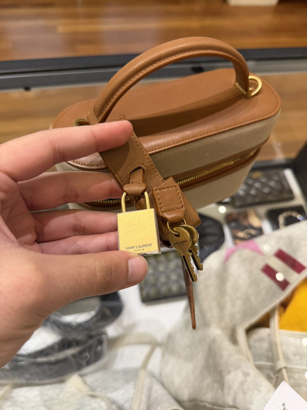 Yves Saint Laurent Saint Laurent Gaby Canvas Mini Vanity Bag Size ONE SIZE - 7 Thumbnail