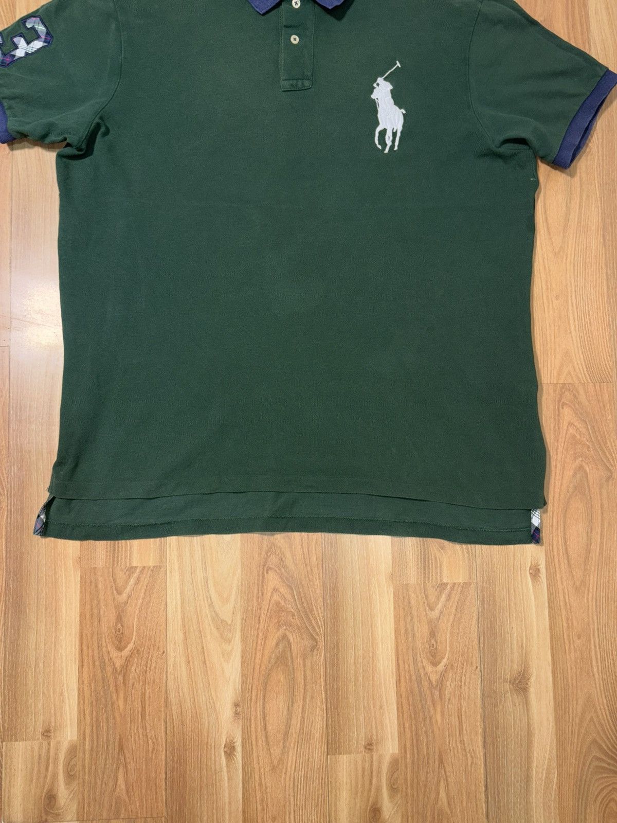 Polo Ralph Lauren Polo Ralph Lauren Big Pony Mesh Polo Shirt Green/Navy XXL Size US XXL / EU 58 / 5 - 3 Thumbnail