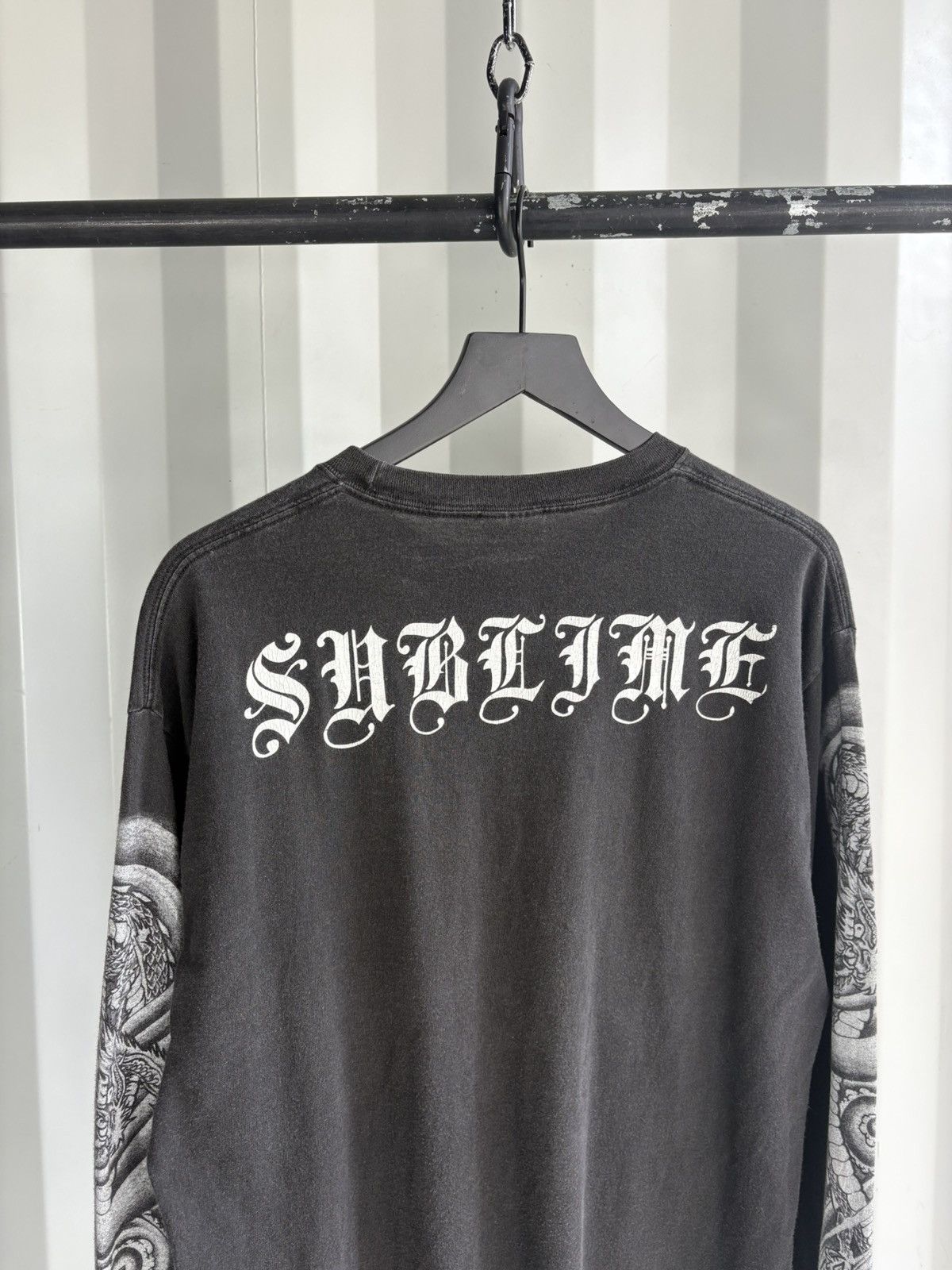 Thrashed Sublime Dragon Sun Faded Distressed Shirt Grunge
