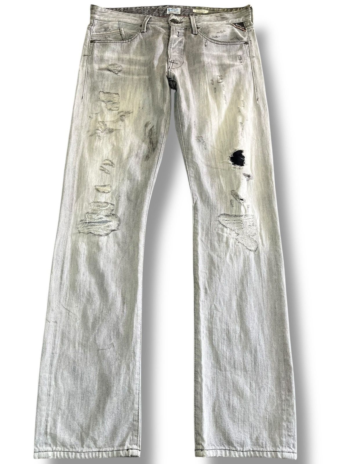 Beauty Beast × Replay Vintage Replay Waitom Distressed Denim Size US 35 - 1 Thumbnail