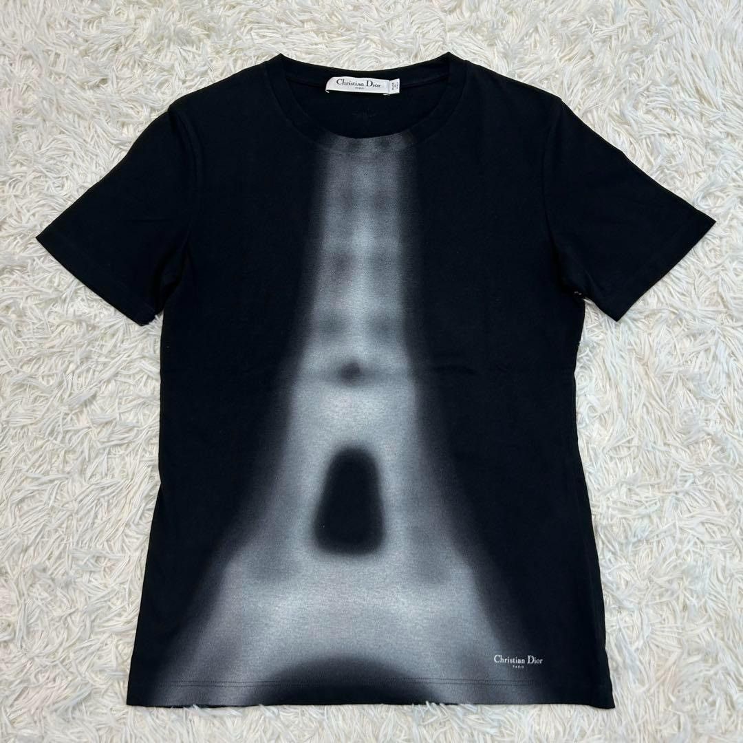 24SS Dior Eiffel Tower T-shirt Black XS Woman Shirt Blouse