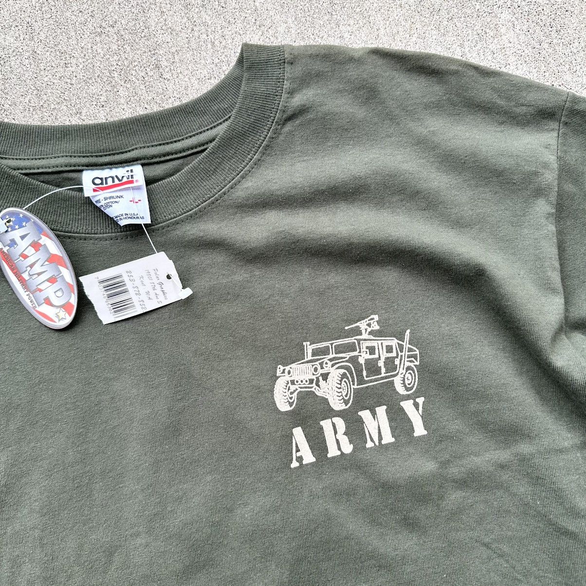 Anvil Vintage Army Hummer T Shirt Y2K Deadstock Anvil AMP Military Size US L / EU 52-54 / 3 - 3 Thumbnail