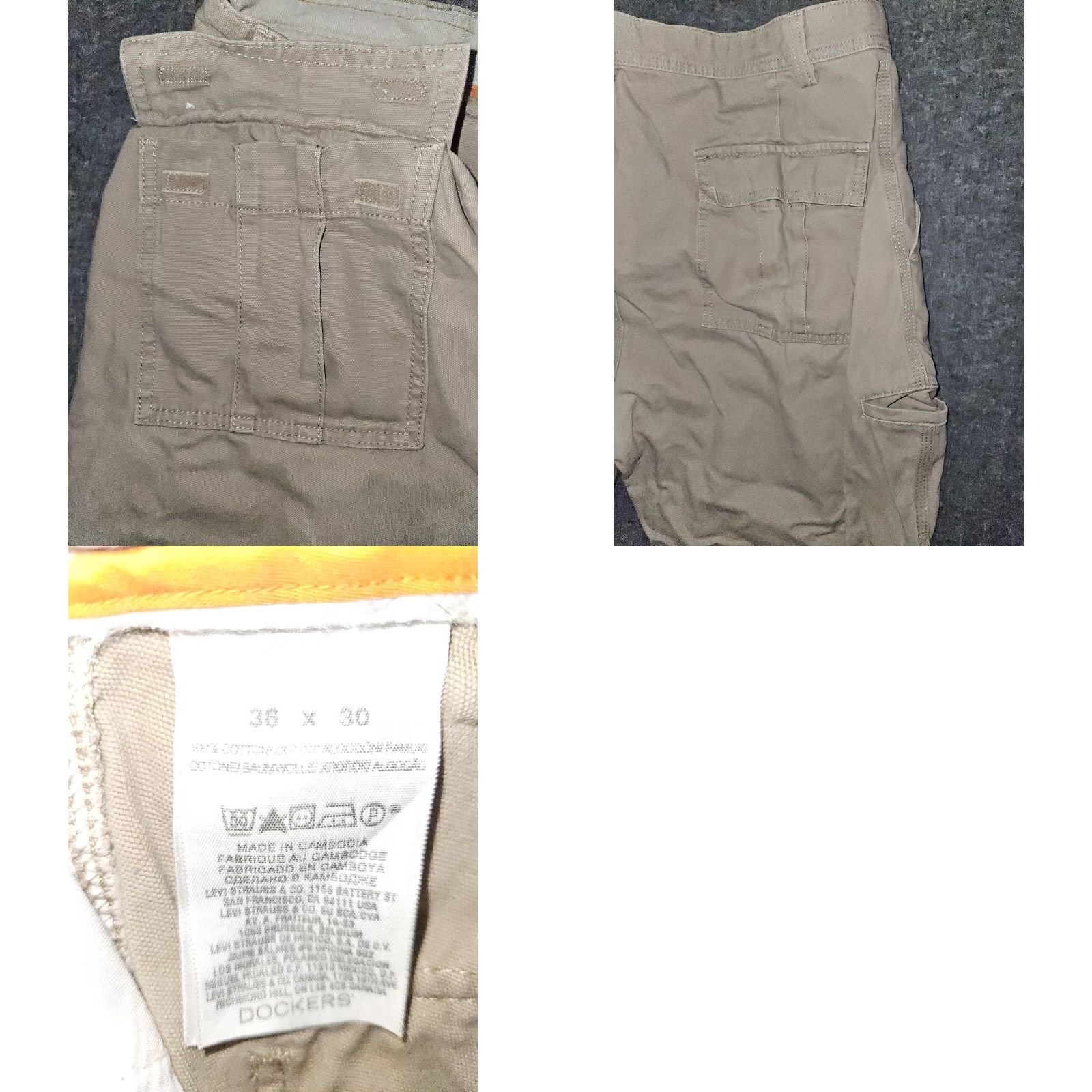 Dockers Dockers Pants Mens 36x30 Khaki Relaxed Fit Cargo Workwear Utility Cotton Jeans-style? No, Pants. Size US 36 / EU 52 - 8 Thumbnail