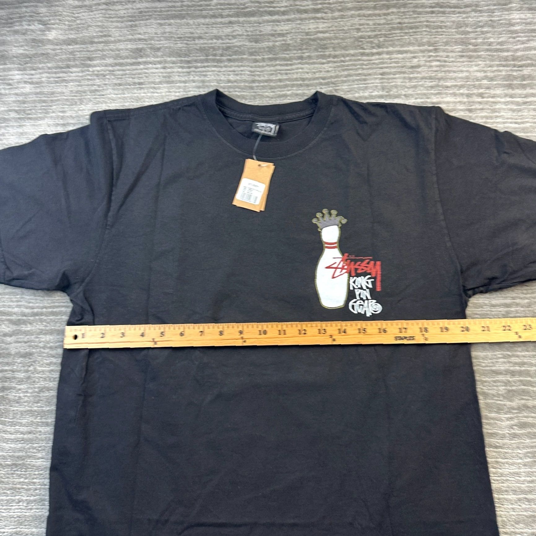 Vintage Stussy Shirt Mens M Black Tee Pigment Dyed Kingpin Crew Neck Short Sleeve All Seasons Logo T-Shirt Size US M / EU 48-50 / 2 - 7 Thumbnail