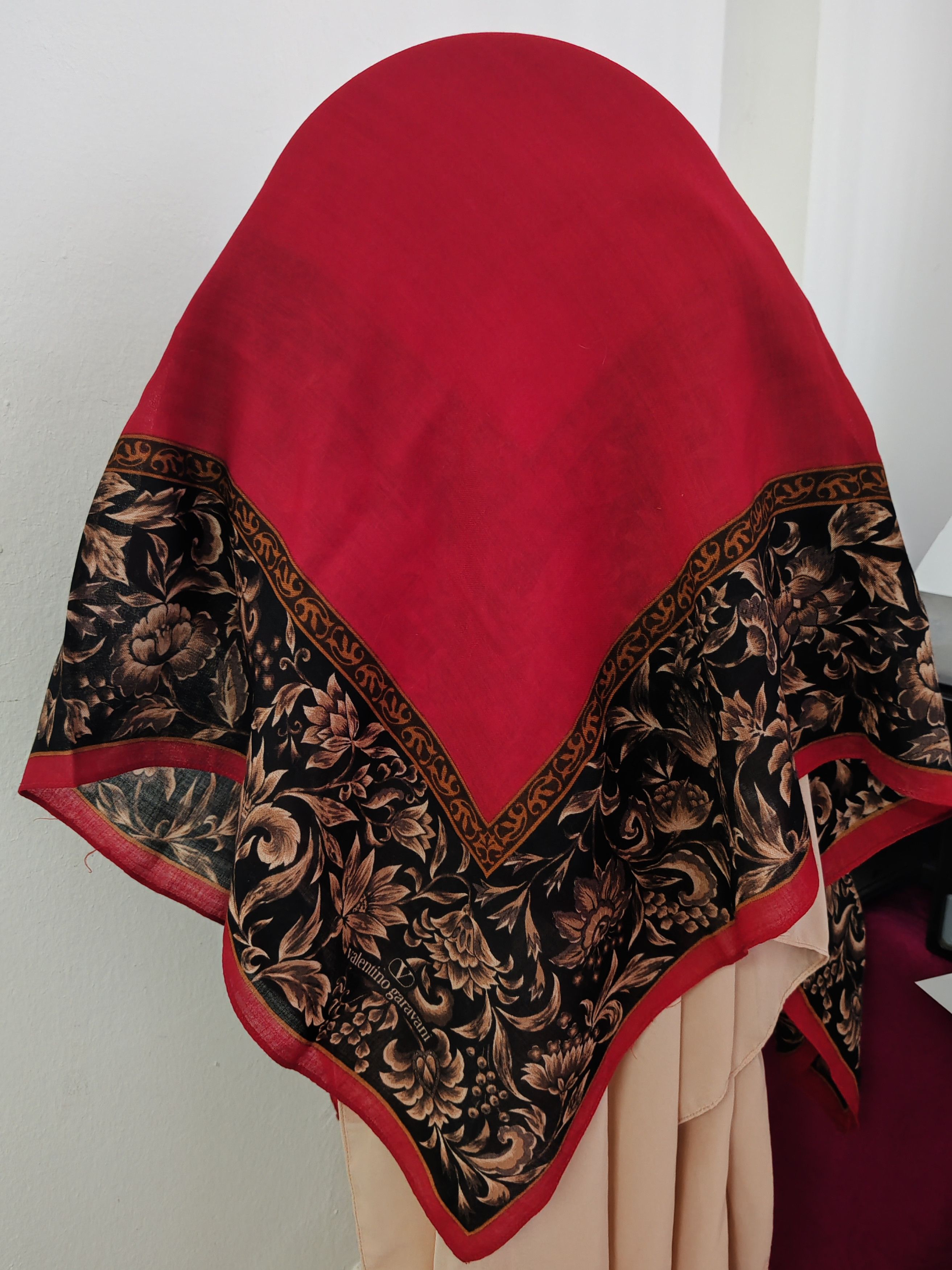 Valentino Vintage Wool Scarf Valentino Garavani Floral Filigree 38" Size ONE SIZE - 12 Thumbnail