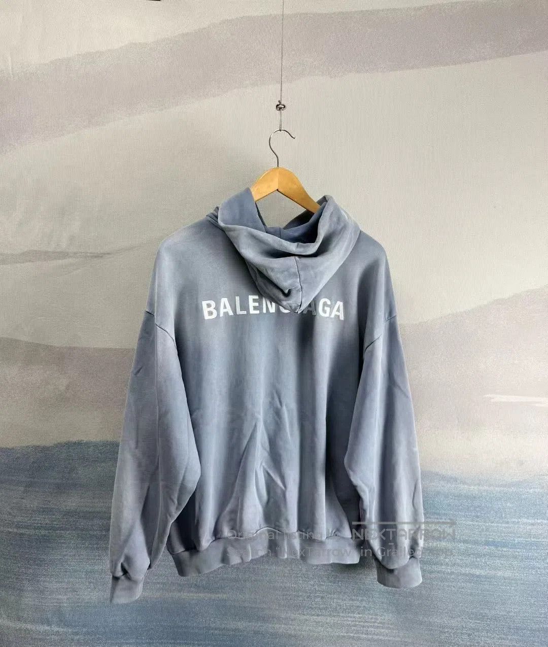 Balenciaga Balenciaga Misty Blue Distressed Front and Back Letter Emb Size US S / EU 44-46 / 1 - 2 Thumbnail