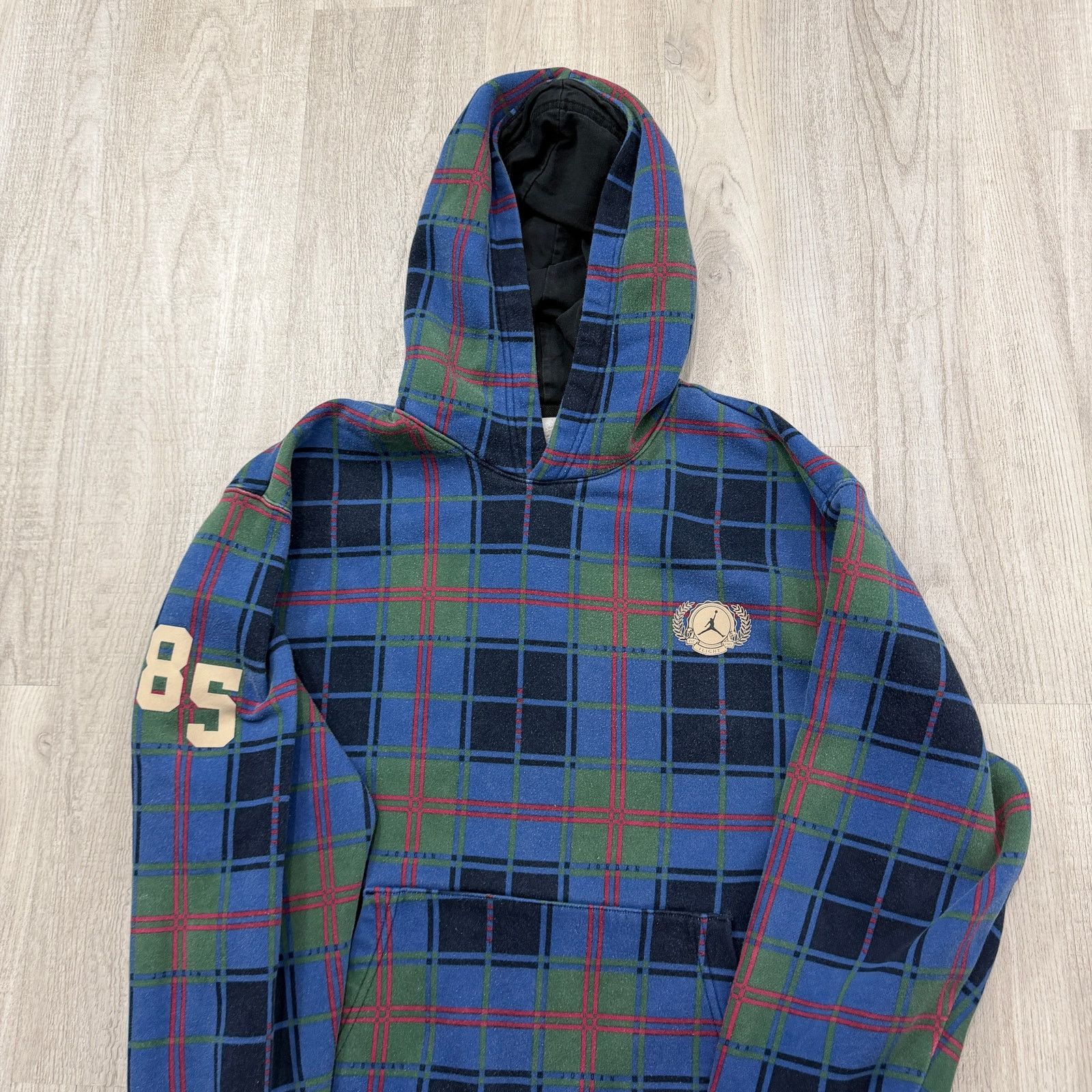 Jordan Brand Nike Air Jordan Essential Blue Plaid Hoodie Men's Medium Size US M / EU 48-50 / 2 - 2 Thumbnail