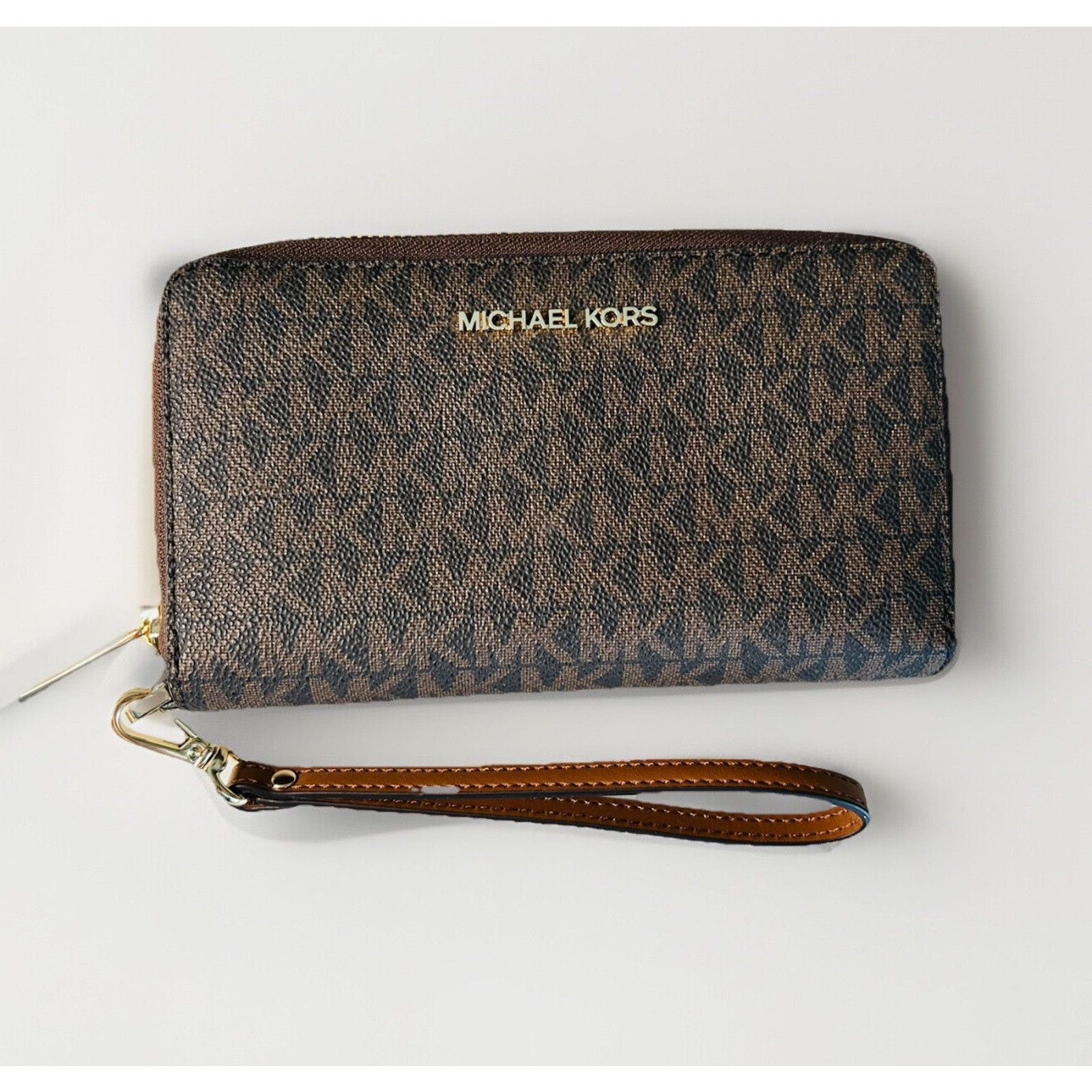 Michael Kors NEW Michael Kors Brown Jet Set Travel Wallet Large Wristlet Size ONE SIZE - 3 Thumbnail