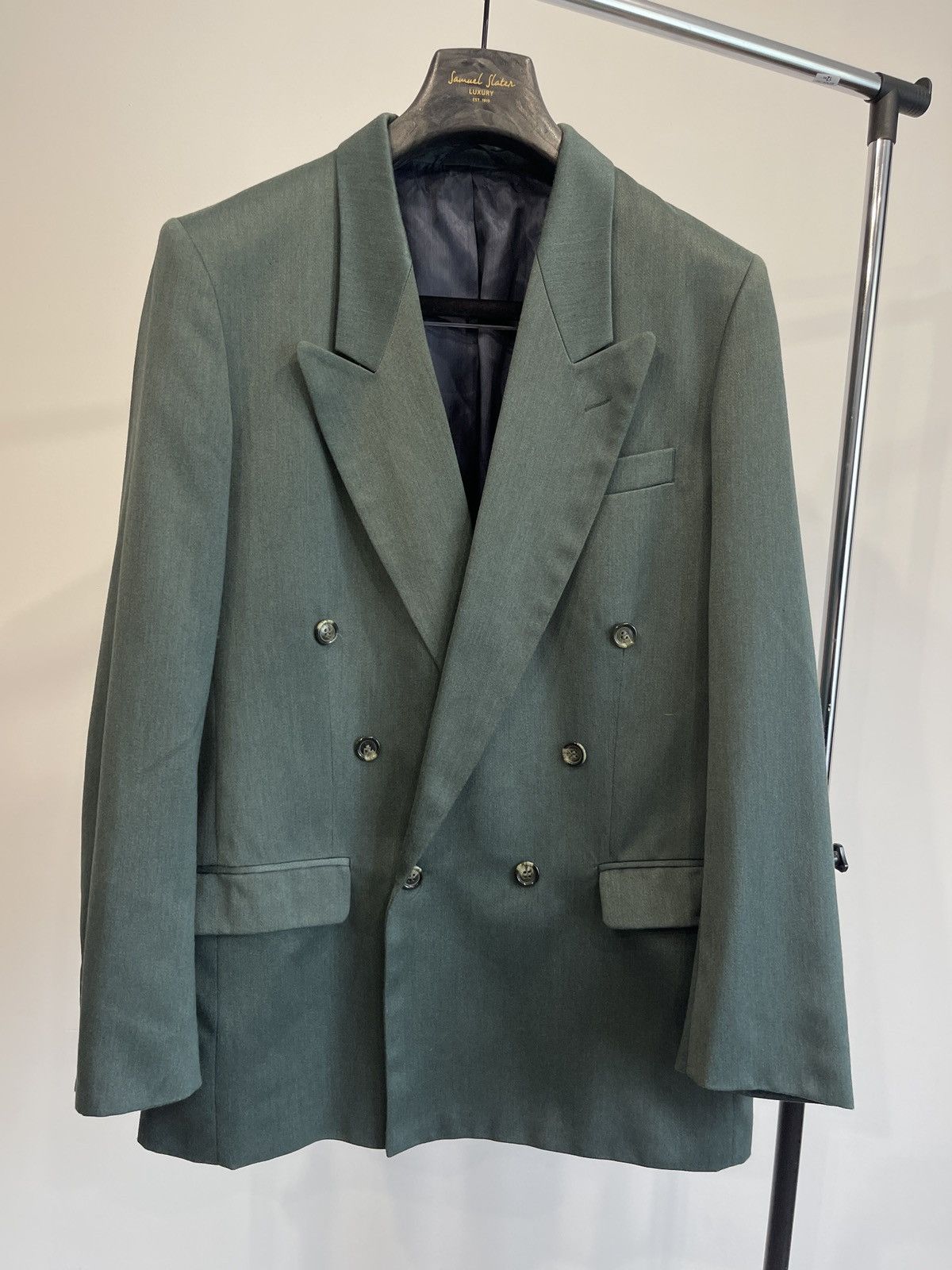 Vintage 🔥Vintage double-breasted blazer classic jacket sport coat Size 40R - 2 Thumbnail