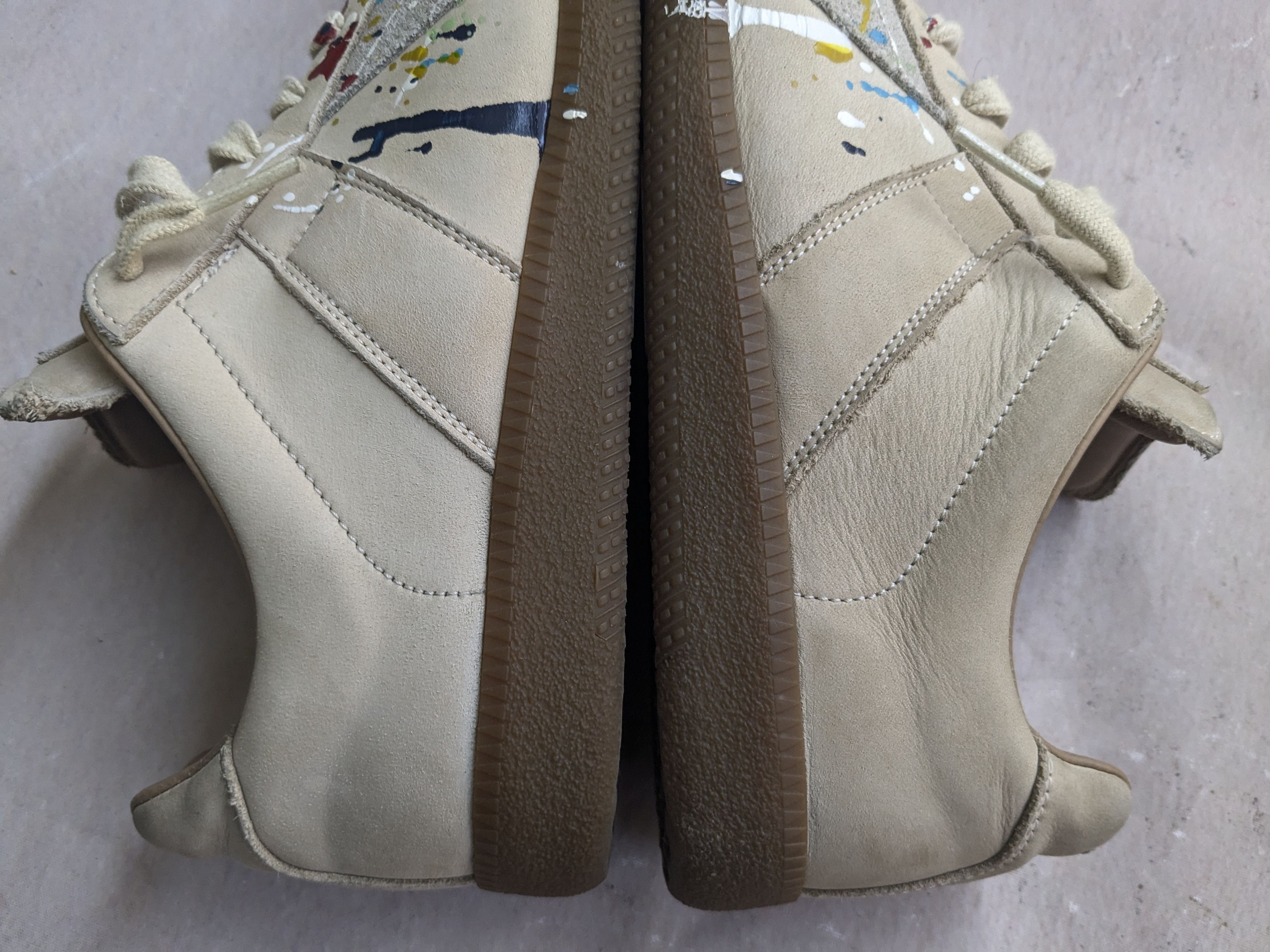 Maison Margiela Maison Margiela GAT Replica Beige Paint 7 40 Suede Leather Size US 7 / EU 40 - 7 Thumbnail