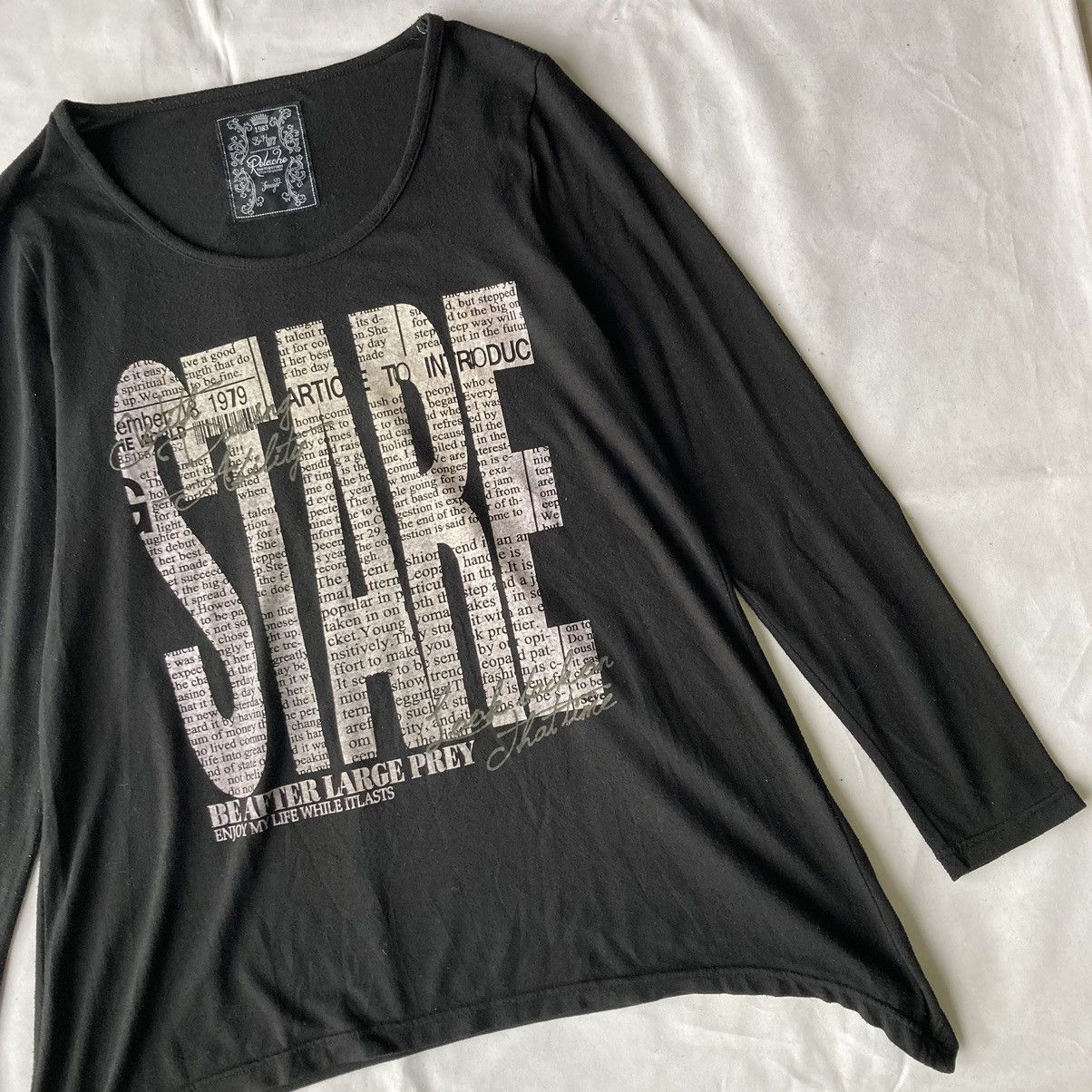 Japanese Brand × Vintage Japanese Y2K Gothic Grunge Style Stare Typography Tees Size US L / EU 52-54 / 3 - 5 Thumbnail