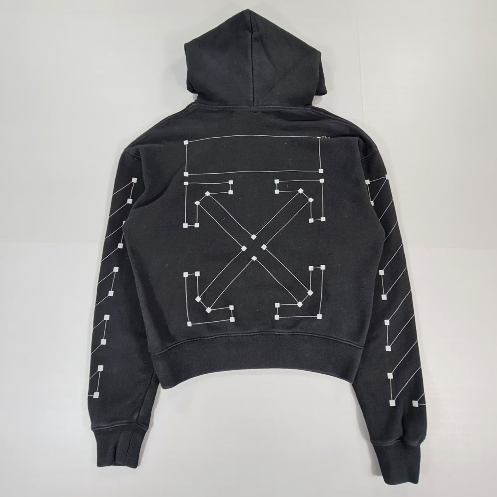 Off-White VINTAGE Off-White Mens Hoodie Black XS Pullover Logo Front Cotton Fleece Kangaroo Pocket Diag Backone? Size US XS / EU 42 / 0 - 4 Thumbnail