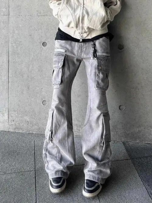 VIBE Cargo Stacked Denim Jeans, Flared Jeans, Wide Leg Jeans Size US 33 - 1 Thumbnail