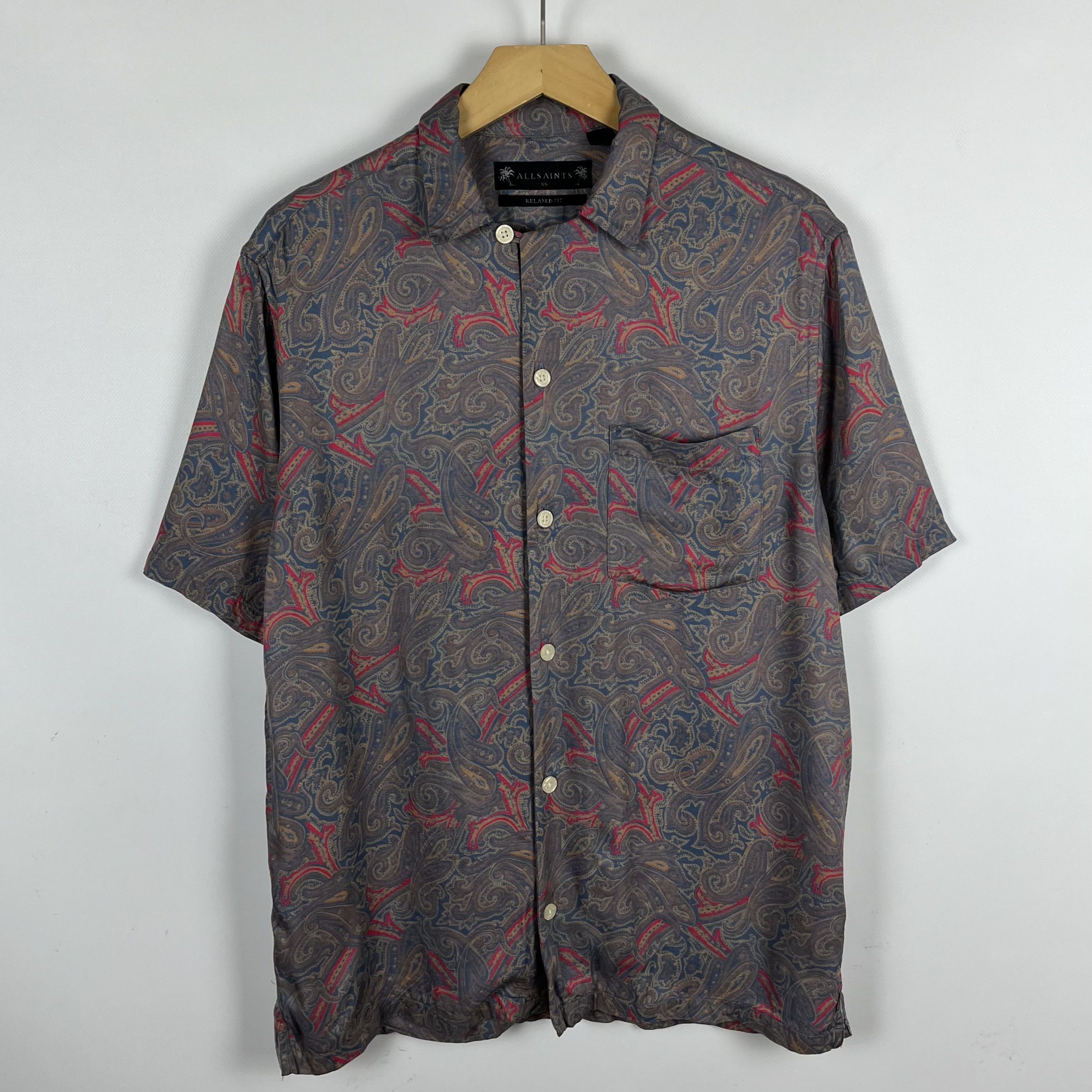 Allsaints AllSaints Oslo Paisley Crazy Art SS Button Up Shirt Size US XS / EU 42 / 0 - 7 Thumbnail
