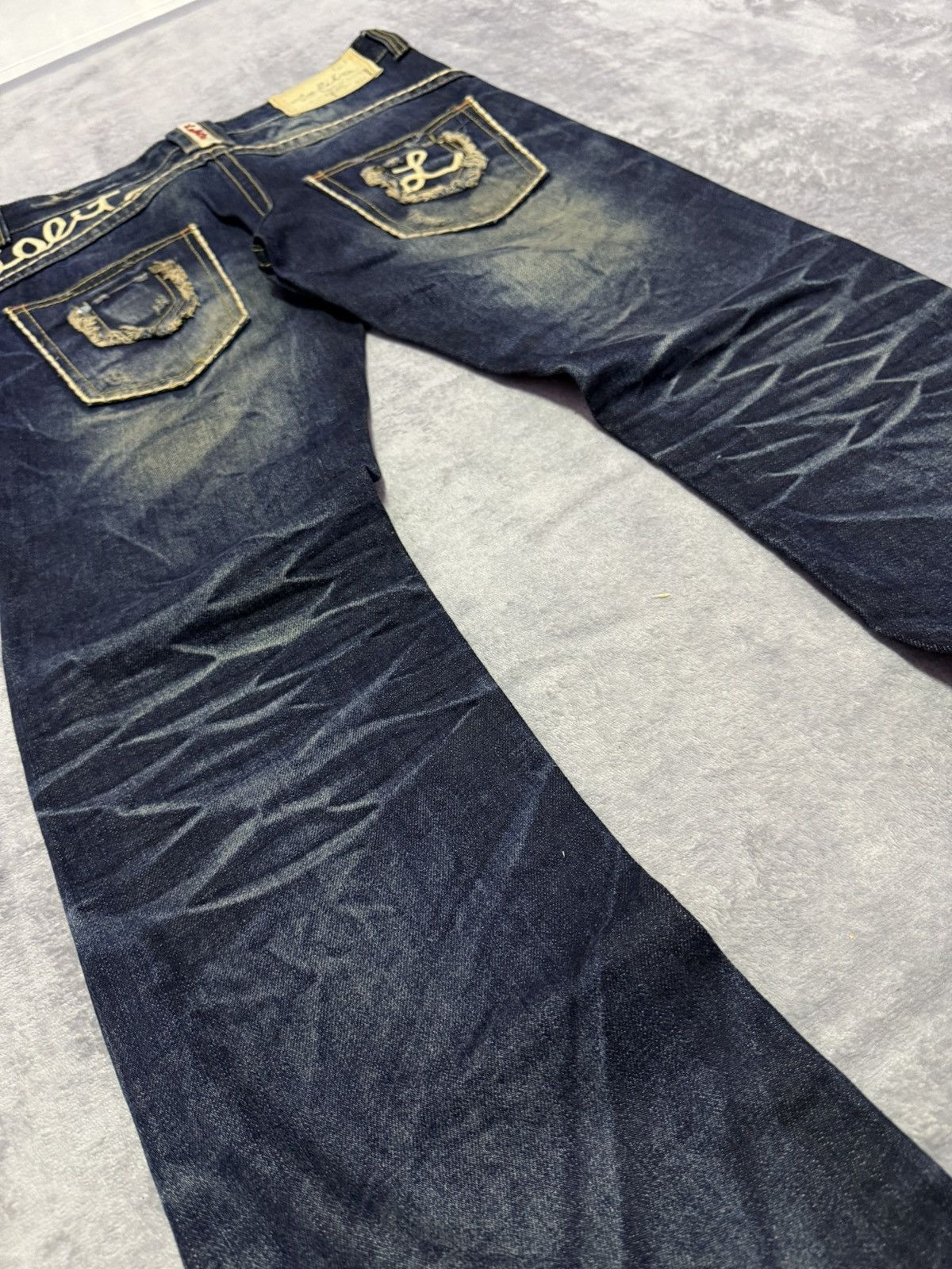 If Six Was Nine Lolita By Concert Club Shadow Mud Wash Claw Flared Jeans Size US 30 / EU 46 - 12 Thumbnail