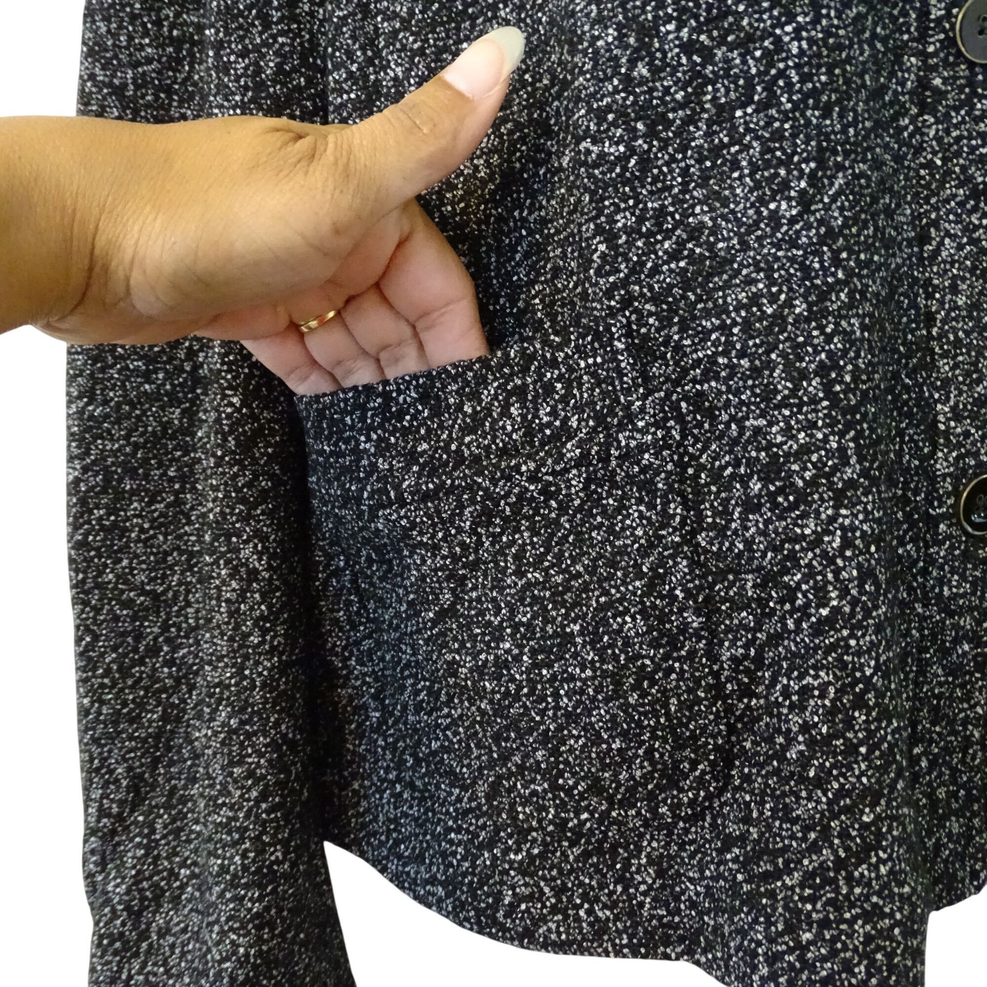 Talbots Talbots Women Black Speckle Knit Blazer Jacket Size 16 Size XXL / US 16-18 / IT 52-54 - 3 Thumbnail